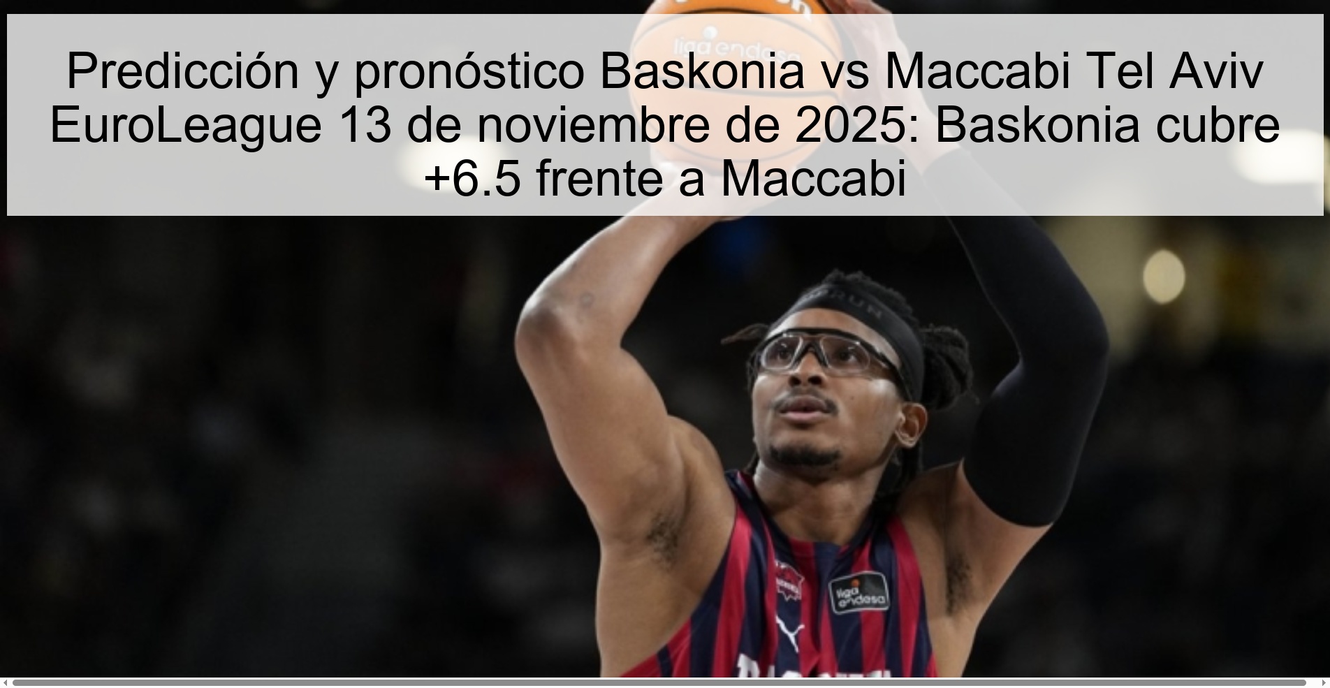 Predicción y pronóstico Baskonia vs Maccabi Tel Aviv EuroLeague 13 de noviembre de 2025: Baskonia cubre +6.5 frente a Maccabi 1 323160