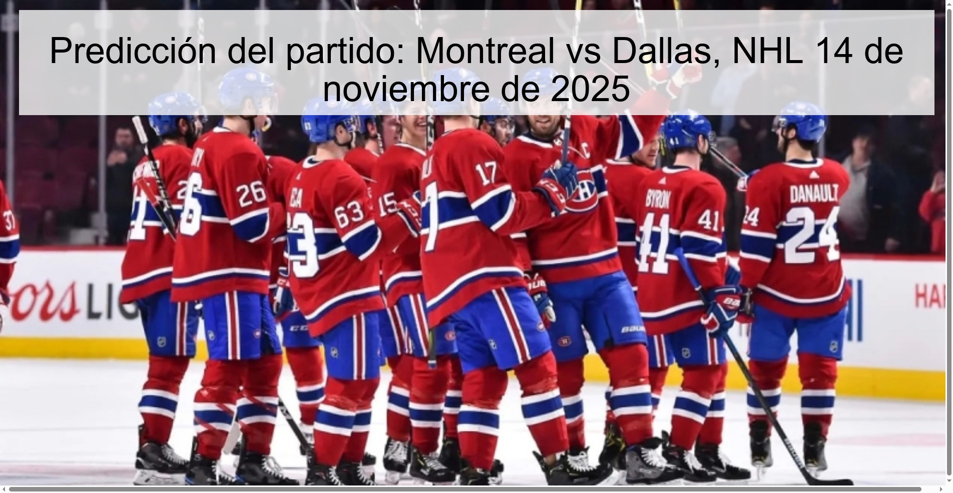 Predicción del partido: Montreal vs Dallas, NHL 14 de noviembre de 2025 1 323282