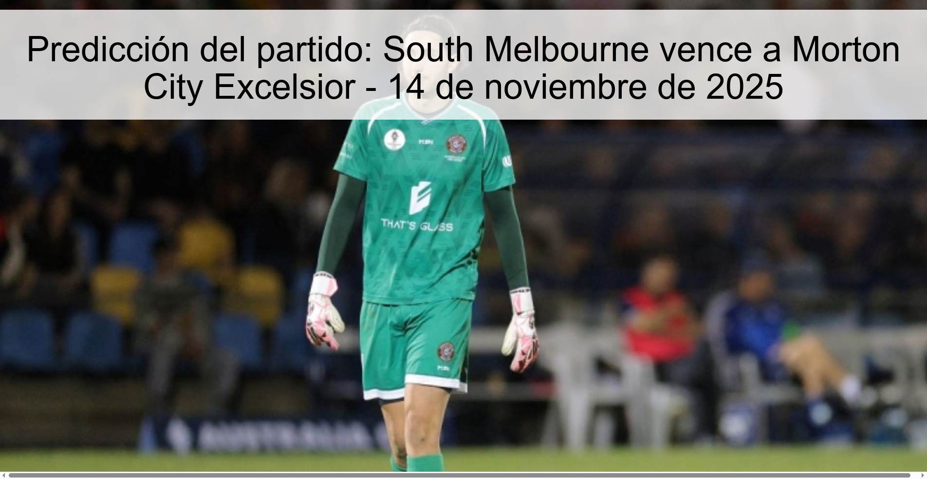 Predicción del partido: South Melbourne vence a Morton City Excelsior - 14 de noviembre de 2025 1 323518