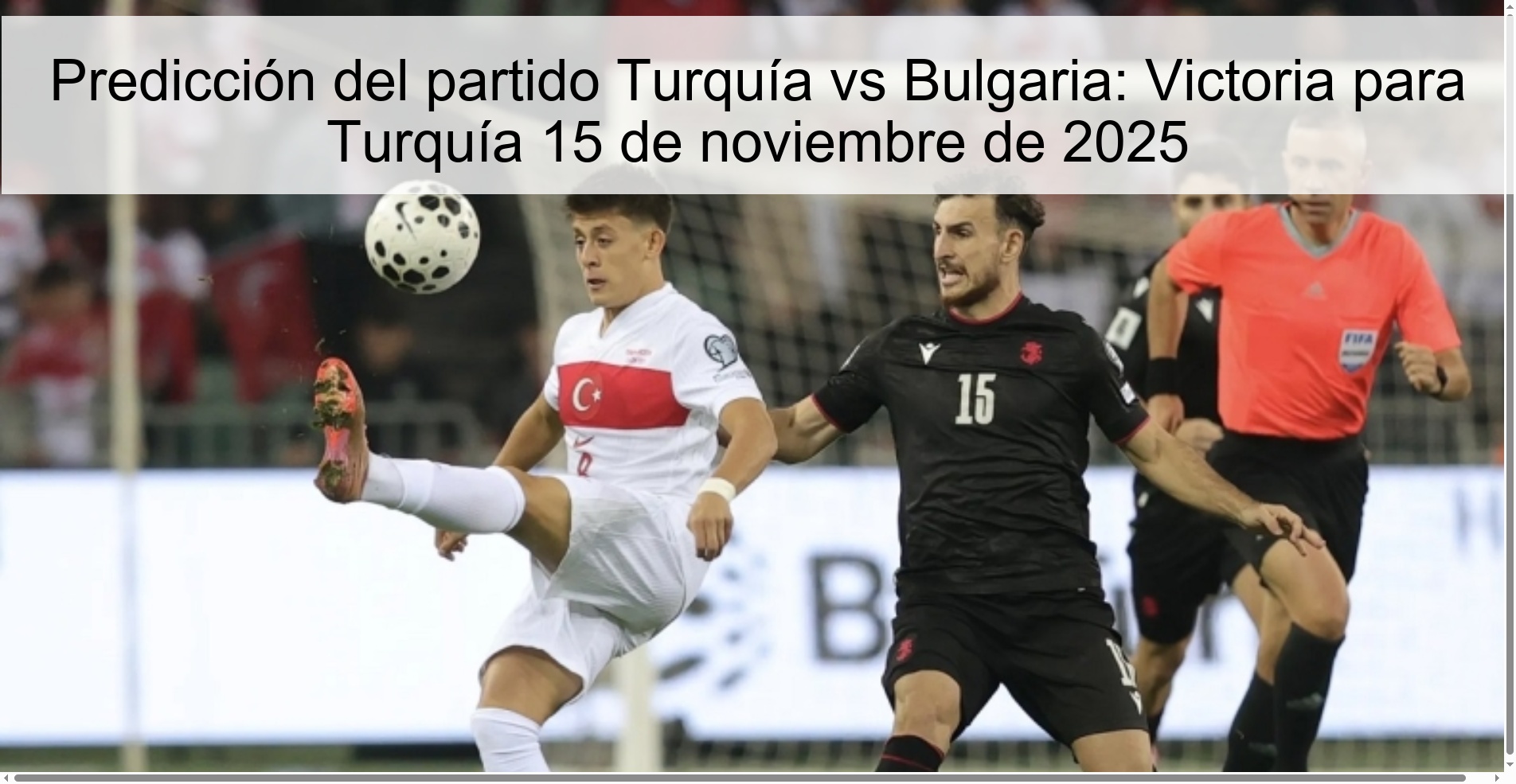 Türkiye vs Bulgaria match prediction: Victory for Türkiye November 15, 2025 1 323910