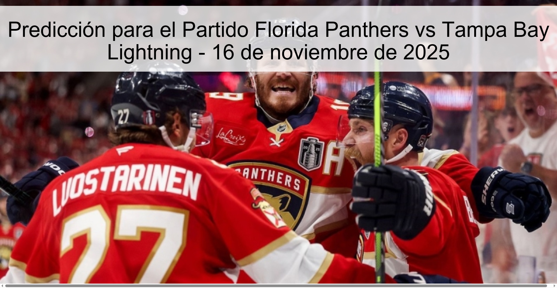 Prediction for the Florida Panthers vs Tampa Bay Lightning Match - November 16, 2025 1 323972