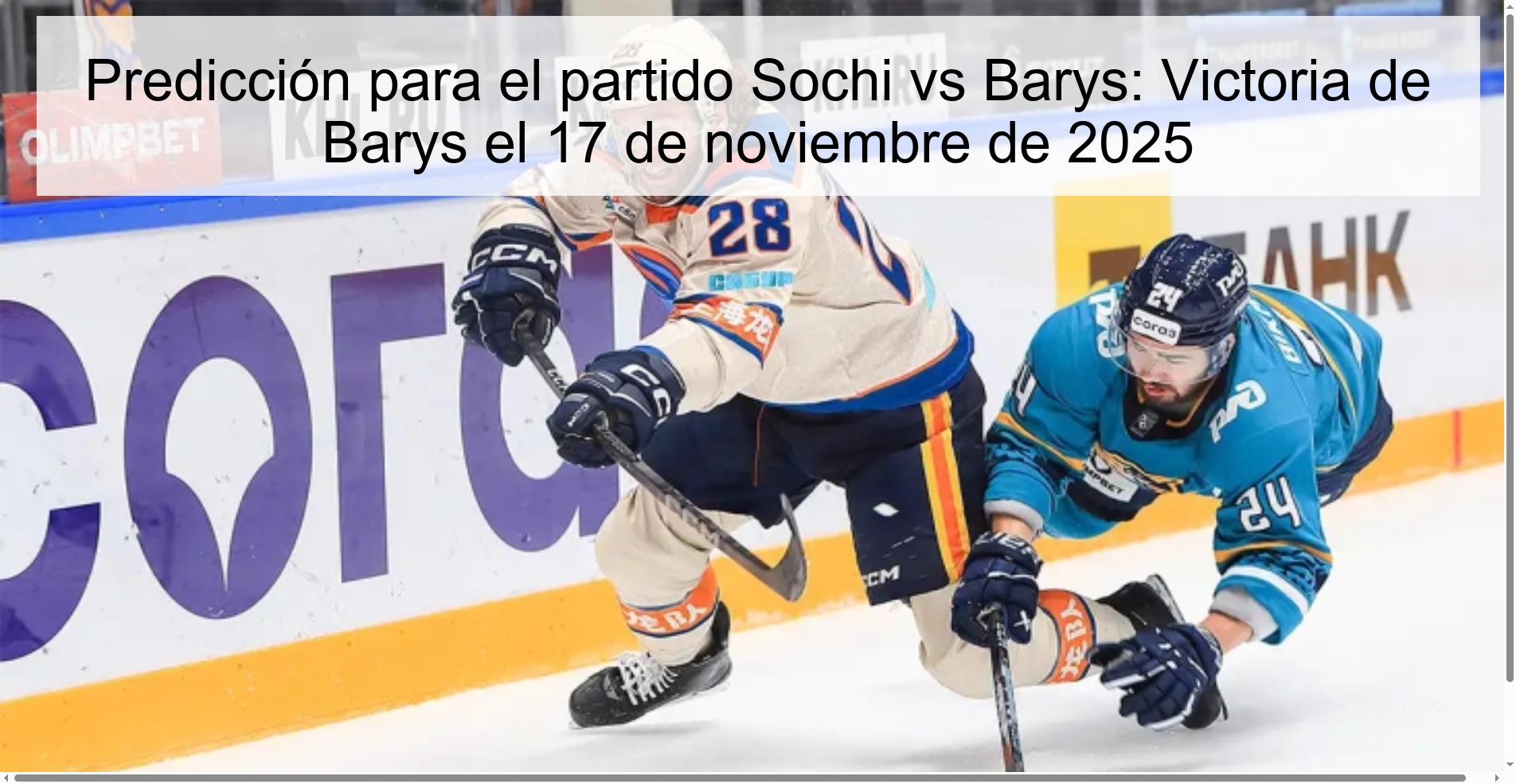 Prediction for the match Sochi vs Barys: Victory for Barys on November 17, 2025 1 324432