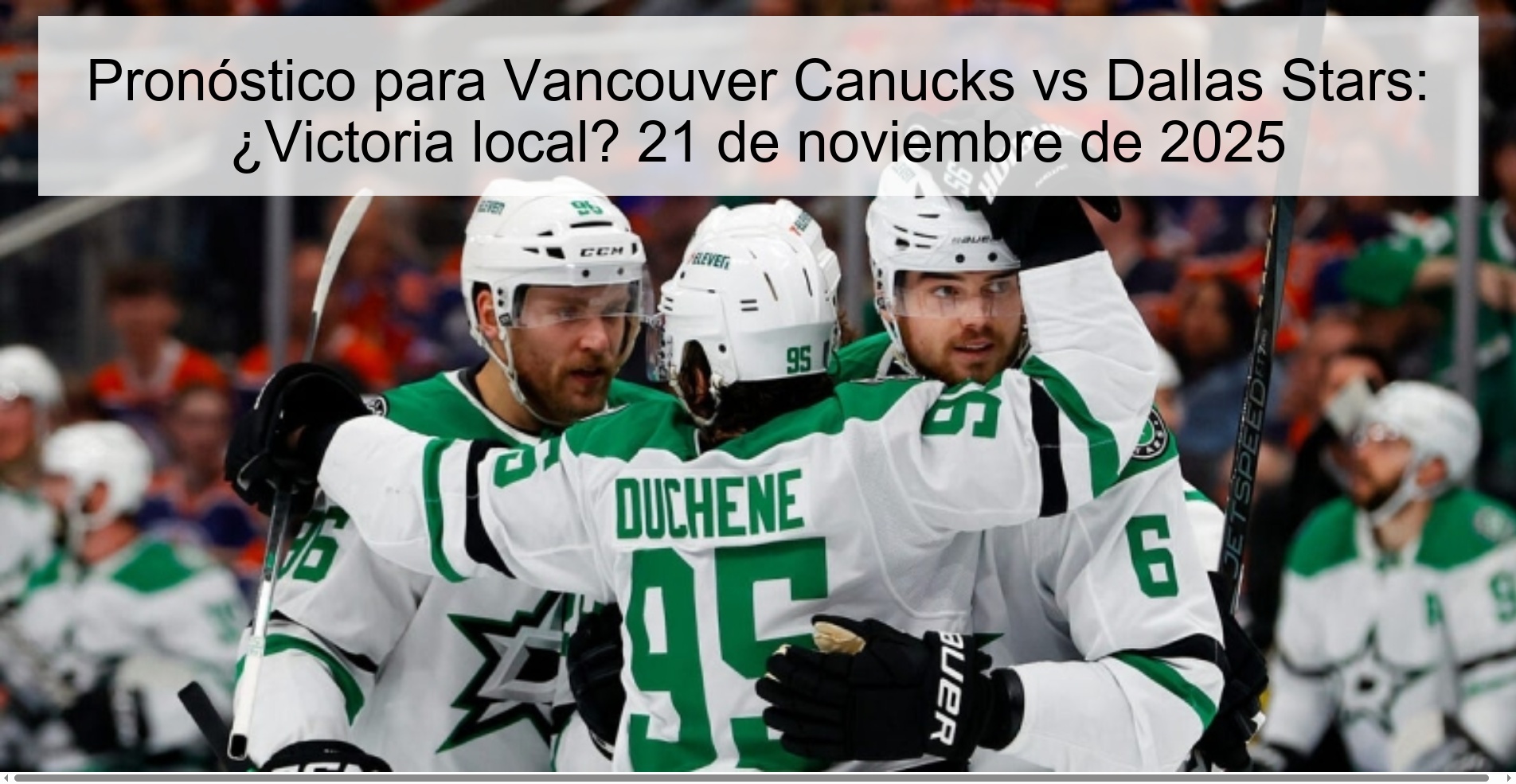 Prediction for Vancouver Canucks vs Dallas Stars: Home win? November 21, 2025 1 325594