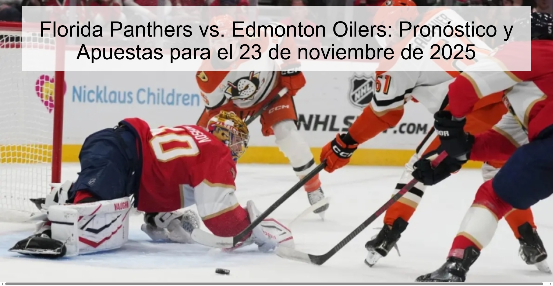 Florida Panthers vs. Edmonton Oilers: Pronóstico y Apuestas para el 23 de noviembre de 2025 1 326307