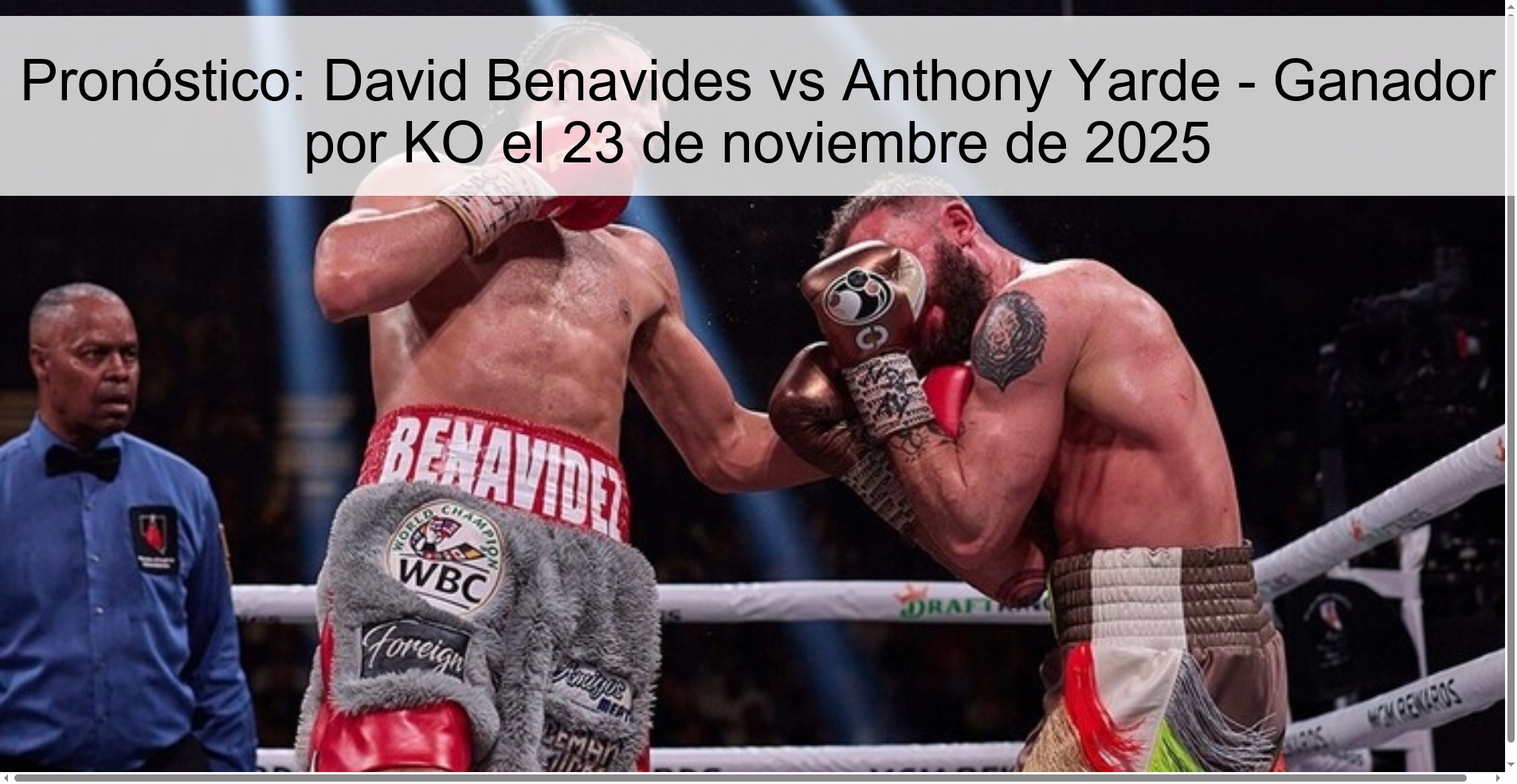 Pronóstico: David Benavides vs Anthony Yarde - Ganador por KO el 23 de noviembre de 2025 1 326430