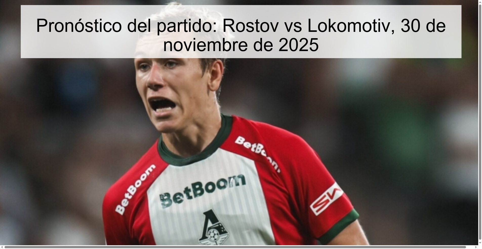 Match Prediction: Rostov vs Lokomotiv, November 30, 2025 1 328662