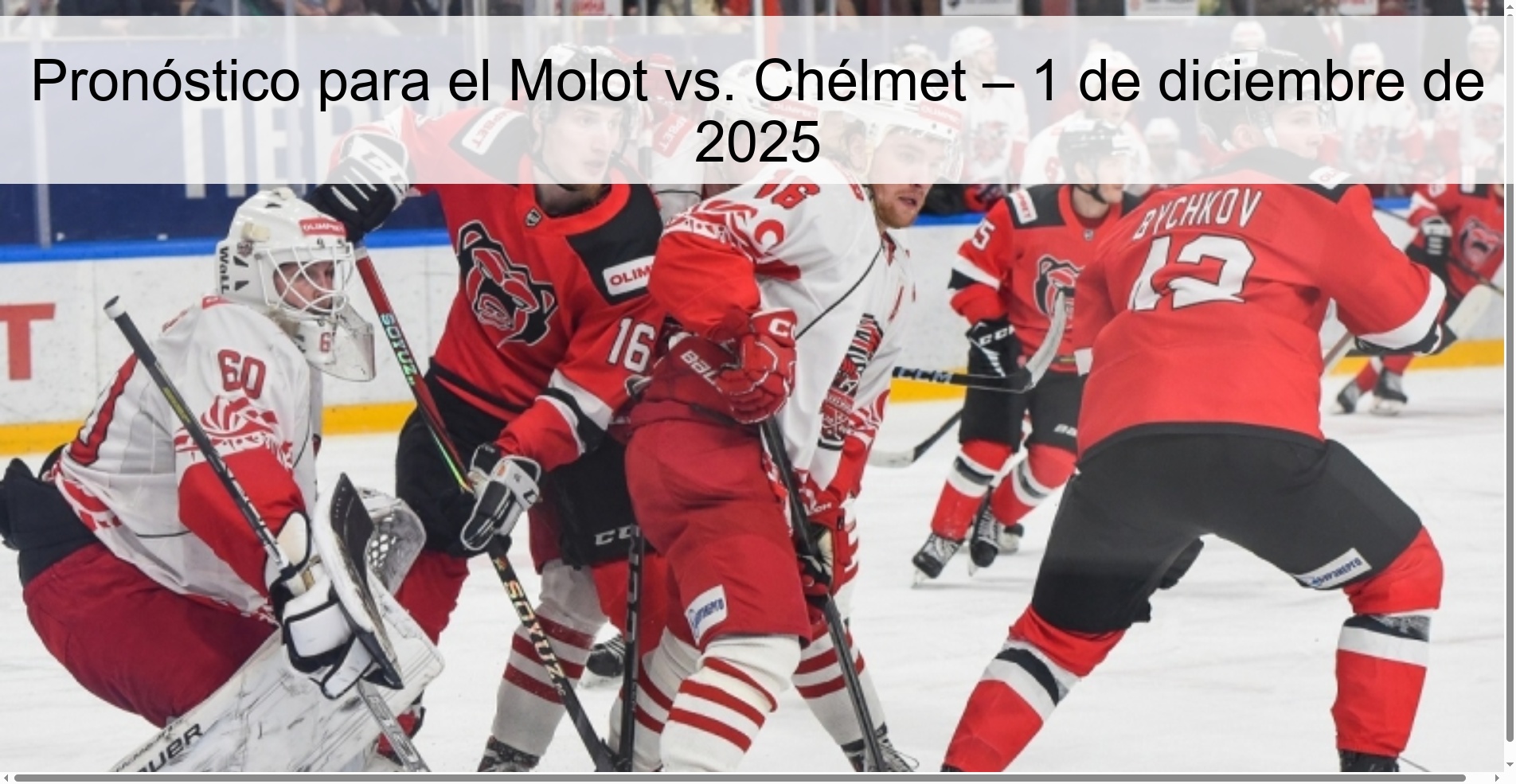 Pronóstico para el Molot vs. Chélmet – 1 de diciembre de 2025 1 329254