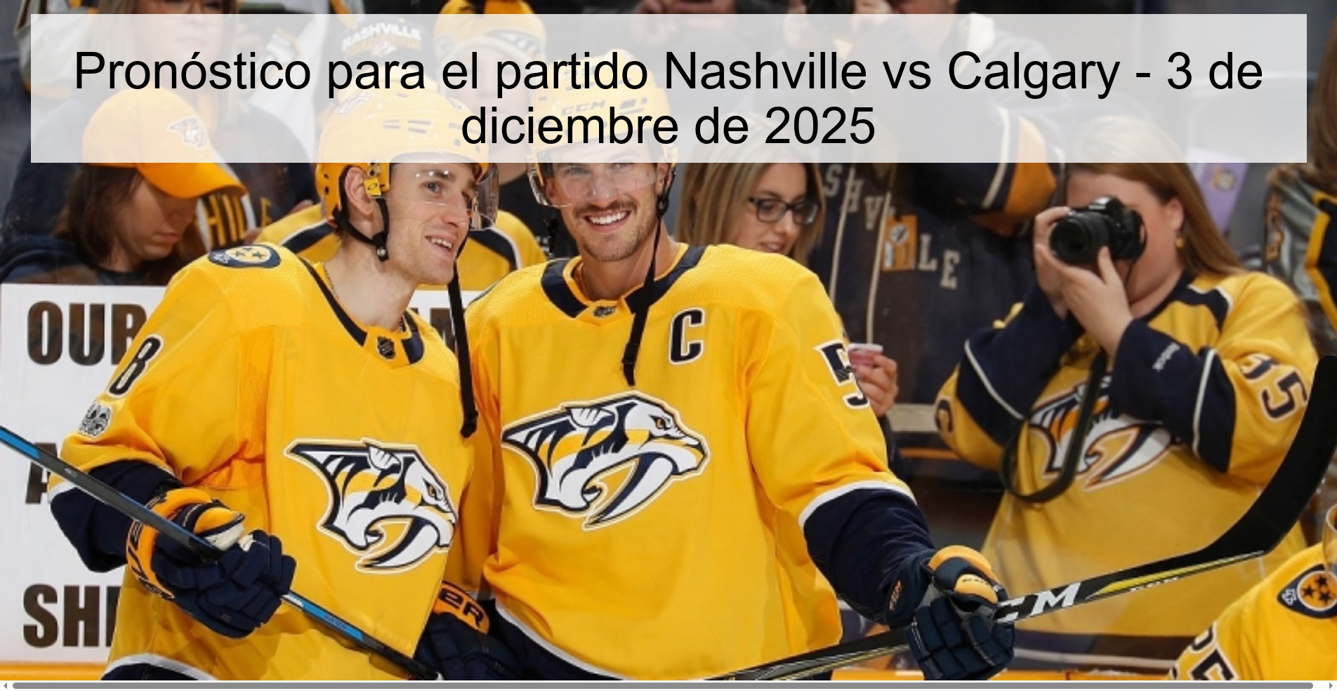 Pronóstico para el partido Nashville vs Calgary - 3 de diciembre de 2025 1 329704