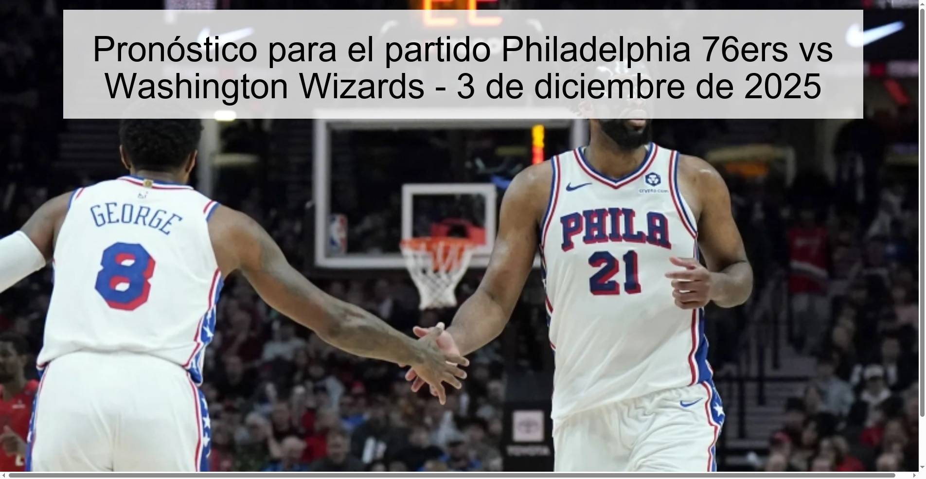 Prediction for the game Philadelphia 76ers vs Washington Wizards - December 3, 2025 1 329705