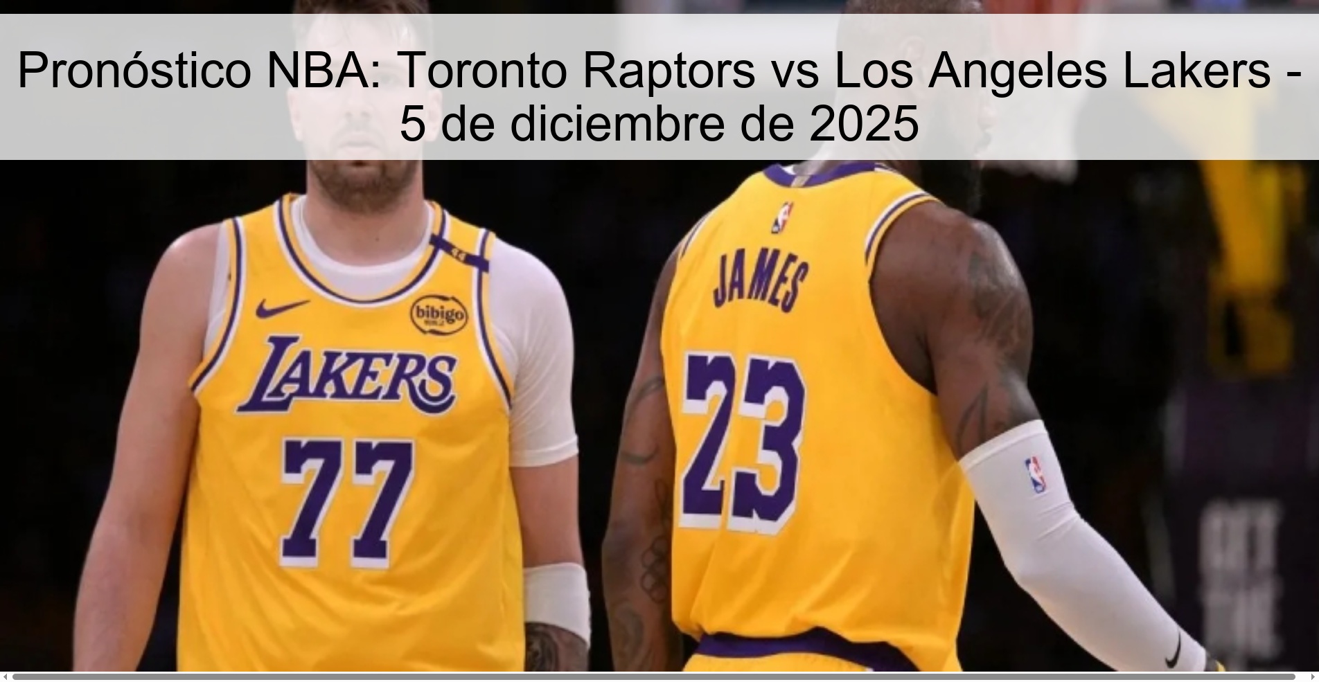 NBA Prediction: Toronto Raptors vs Los Angeles Lakers - December 5, 2025 1 330346