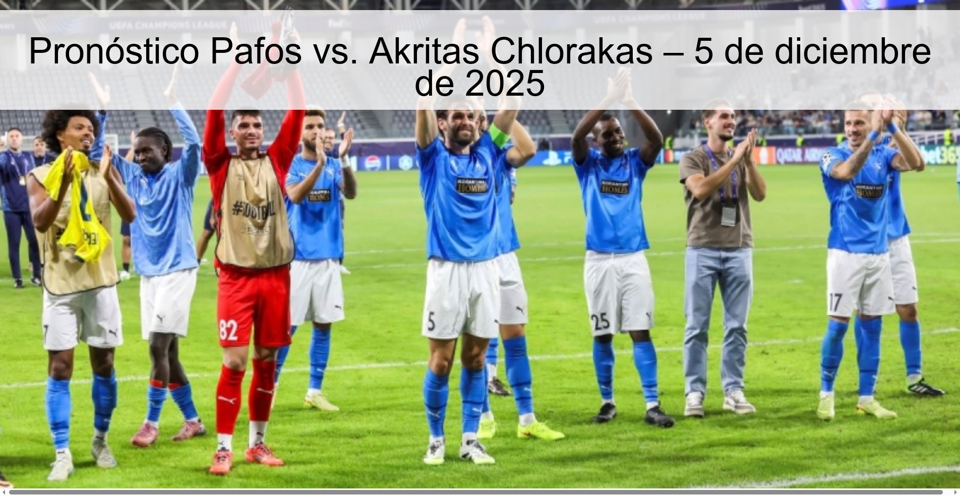 Pronóstico Pafos vs. Akritas Chlorakas – 5 de diciembre de 2025 1 330584