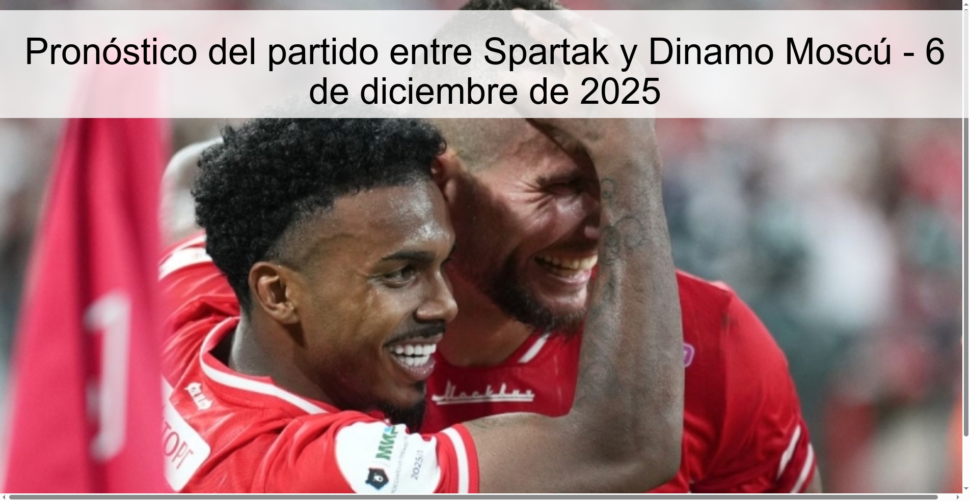 Prediction for the match between Spartak and Dinamo Moscow - December 6, 2025