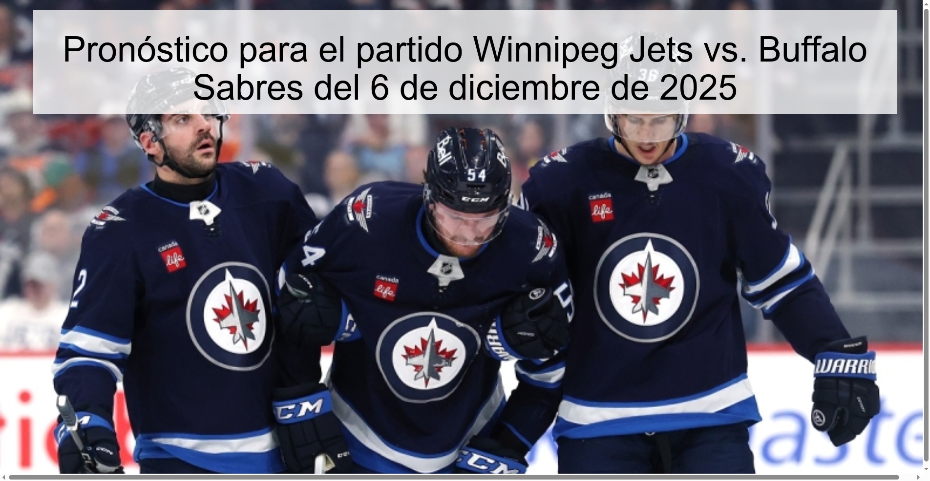 Prediction for the match Winnipeg Jets vs. Buffalo Sabers from December 6, 2025