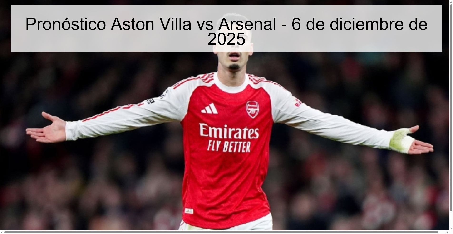 Aston Villa vs Arsenal Prediction – December 6, 2025