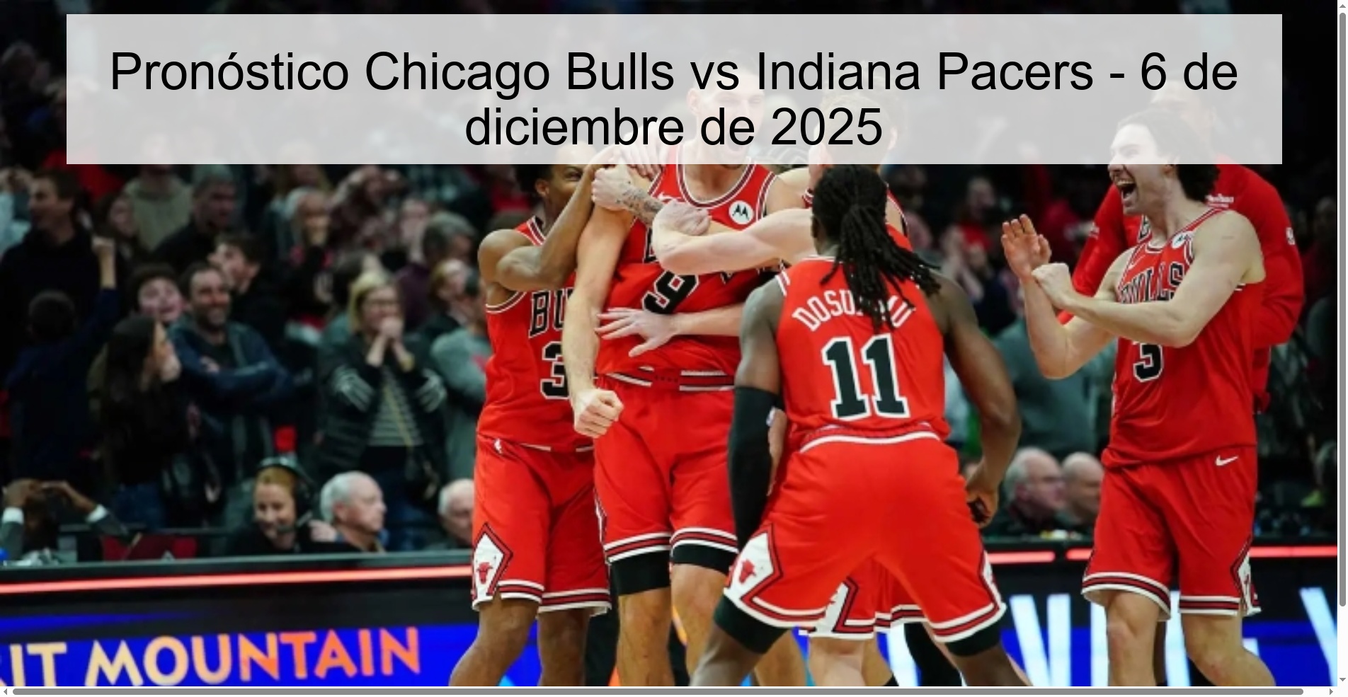 Chicago Bulls vs Indiana Pacers Prediction – December 6, 2025