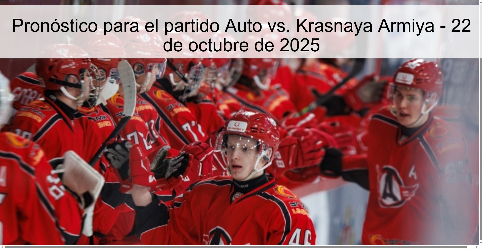 Prediction for the match Auto vs. Krasnaya Armiya - October 22, 2025