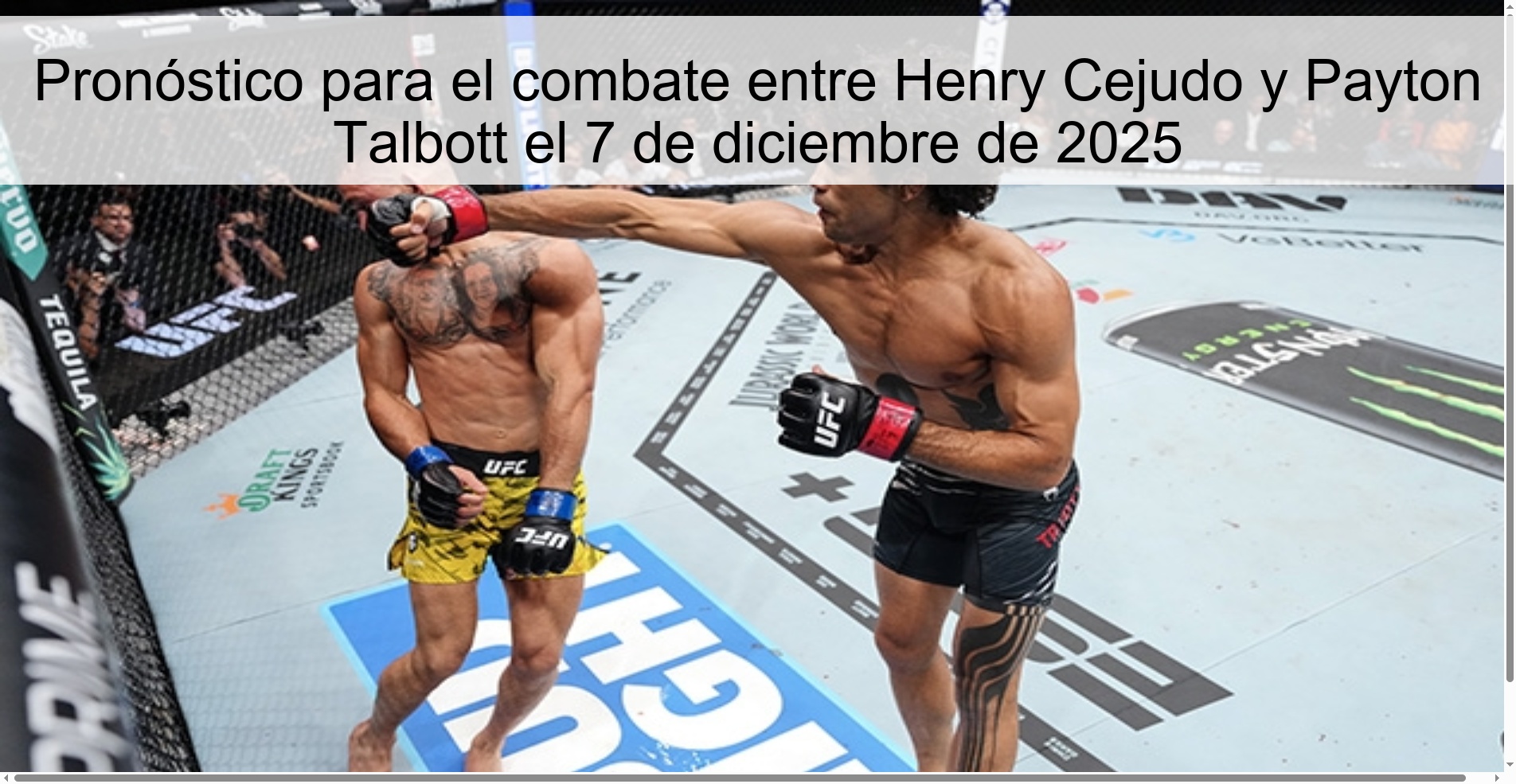 Prediction for the fight between Henry Cejudo and Payton Talbott on December 7, 2025