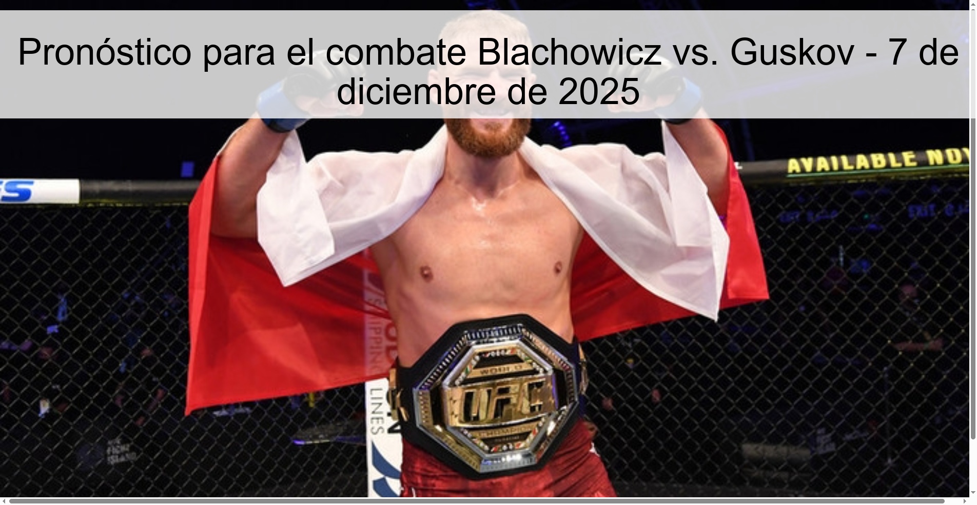 Prediction for the fight Blachowicz vs. Guskov - December 7, 2025