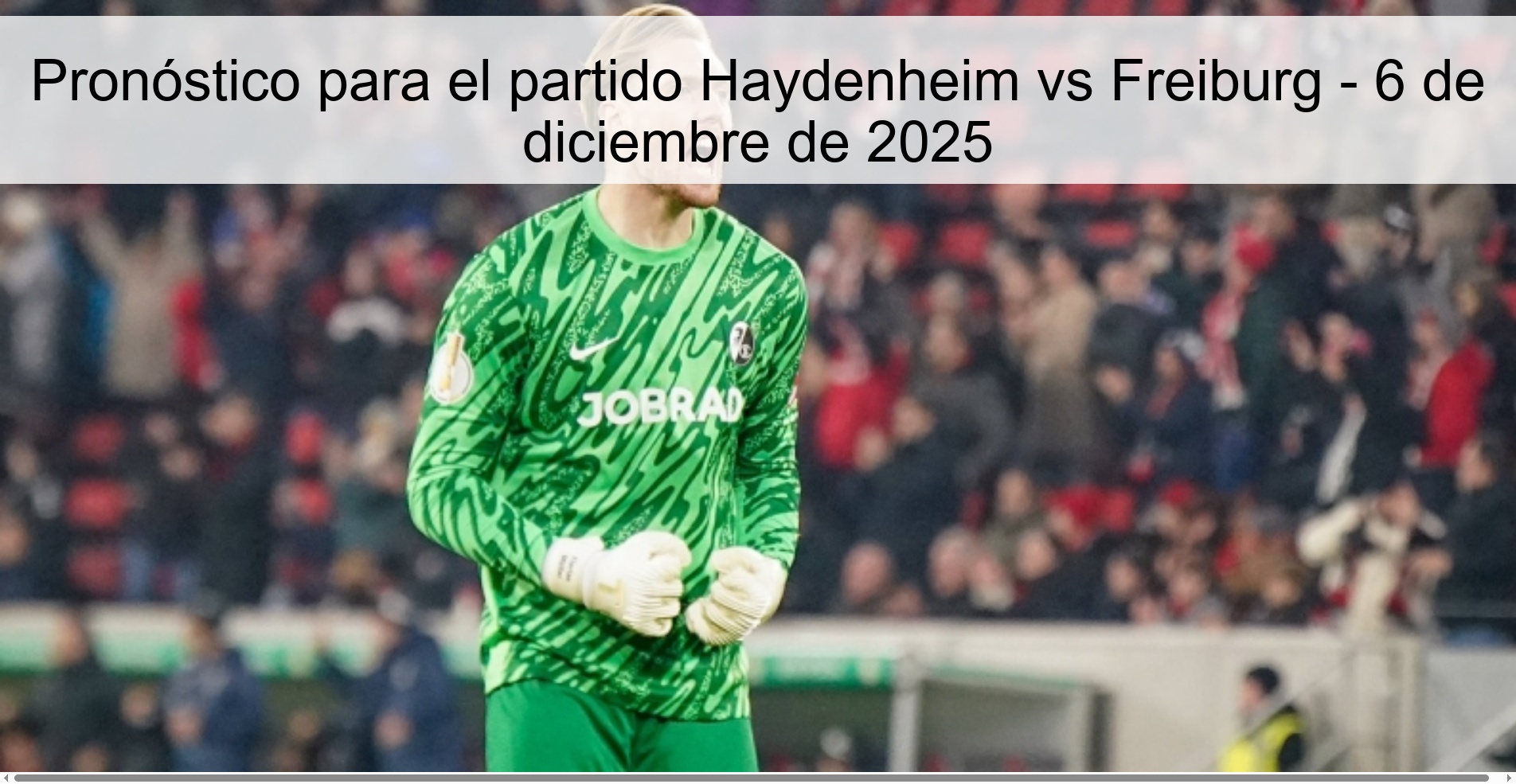 Prediction for the match Haydenheim vs Freiburg - December 6, 2025