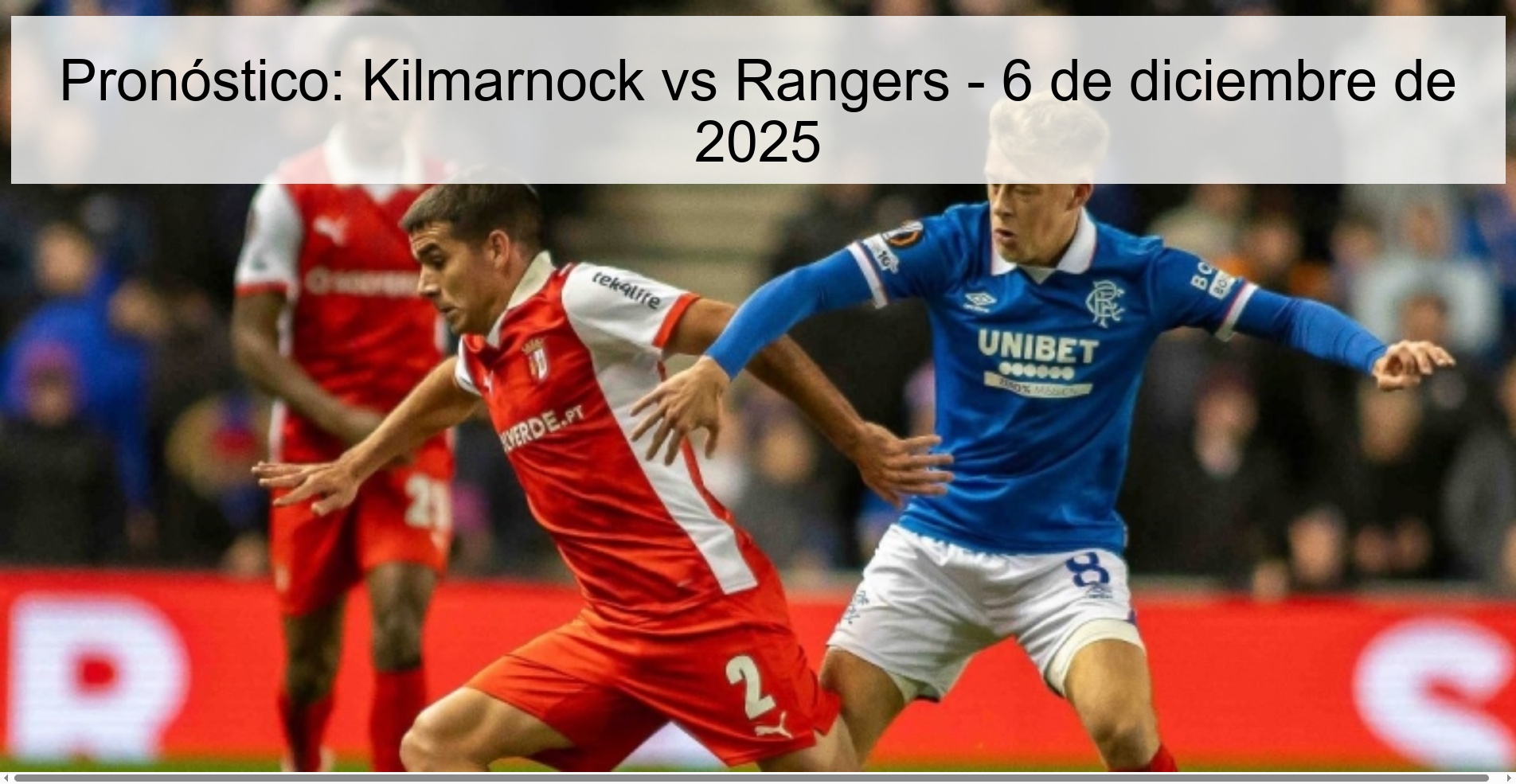 Prediction: Kilmarnock vs Rangers – December 6, 2025