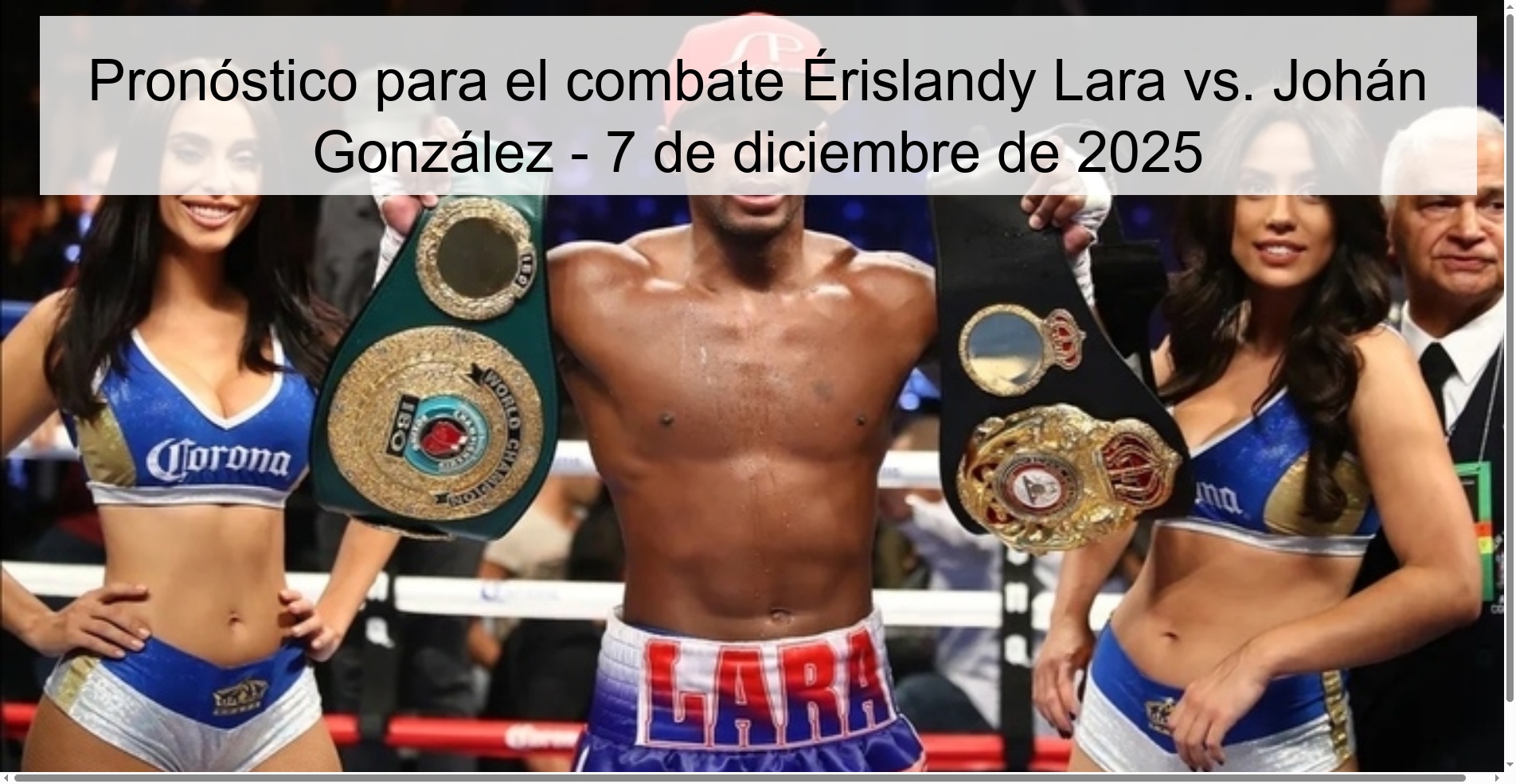Prediction for the fight Érislandy Lara vs. Johán González - December 7, 2025