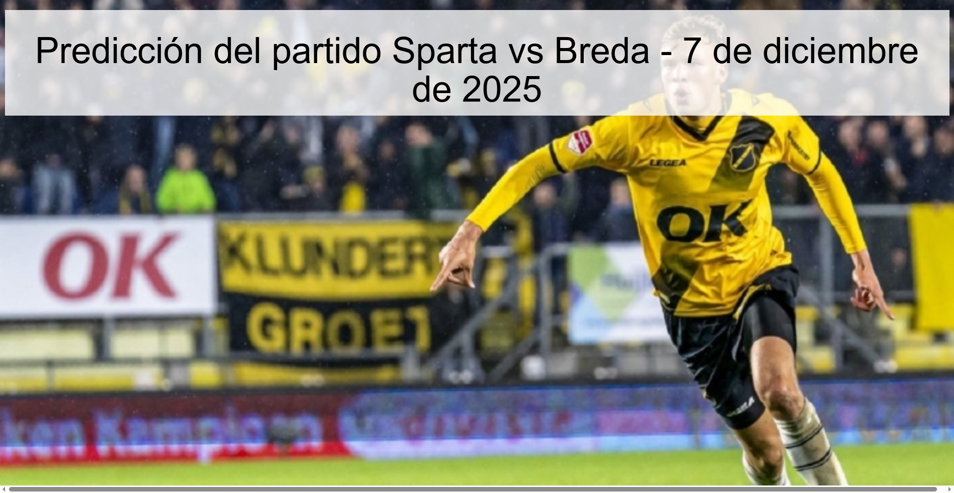 Sparta vs Breda match prediction – December 7, 2025