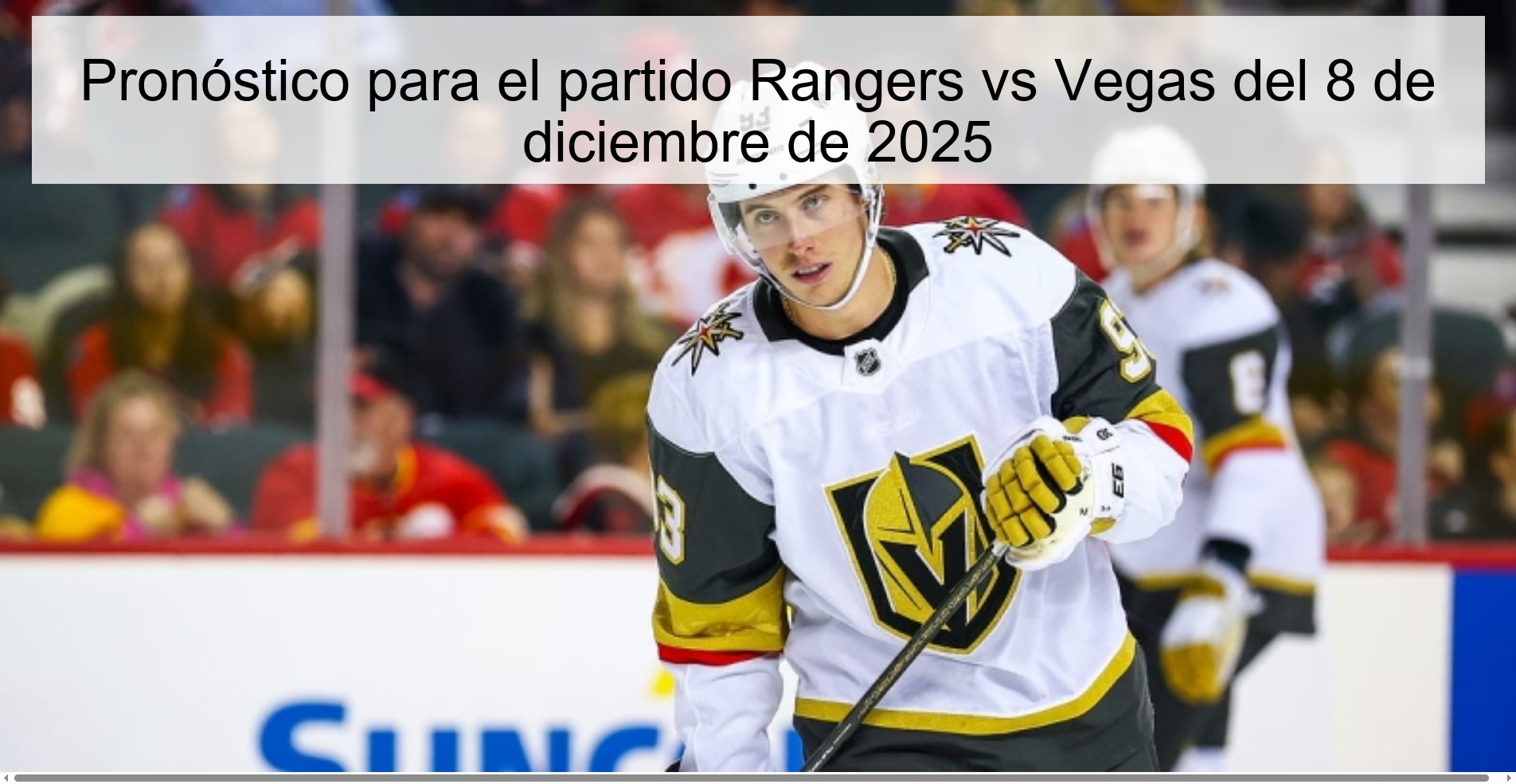 Prediction for the Rangers vs Vegas match on December 8, 2025