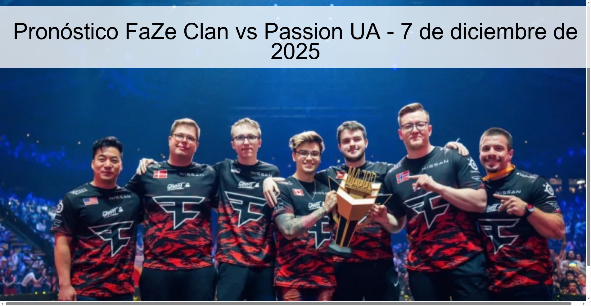 FaZe Clan vs Passion UA ​​Prediction – December 7, 2025