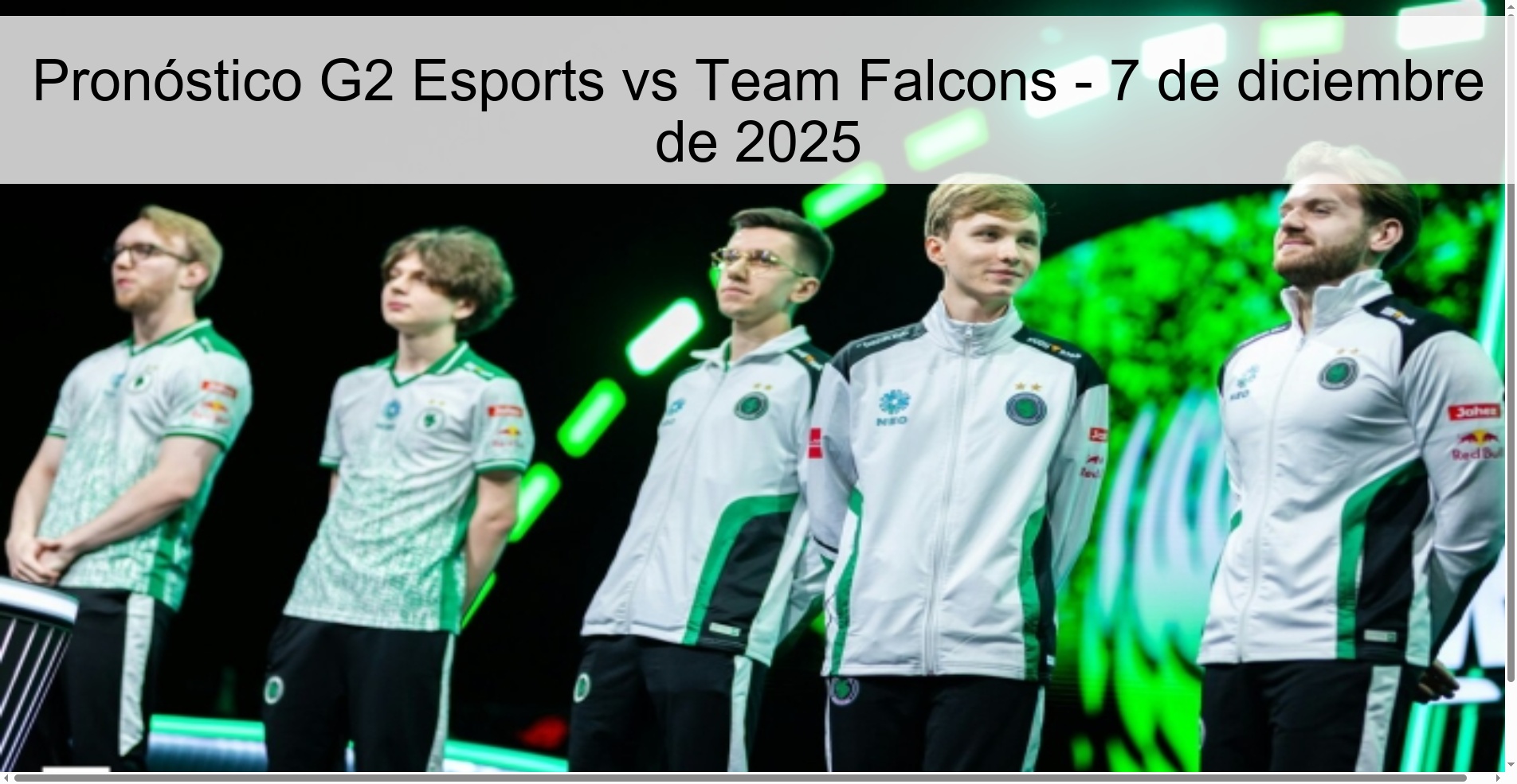 G2 Esports vs Team Falcons Prediction – December 7, 2025