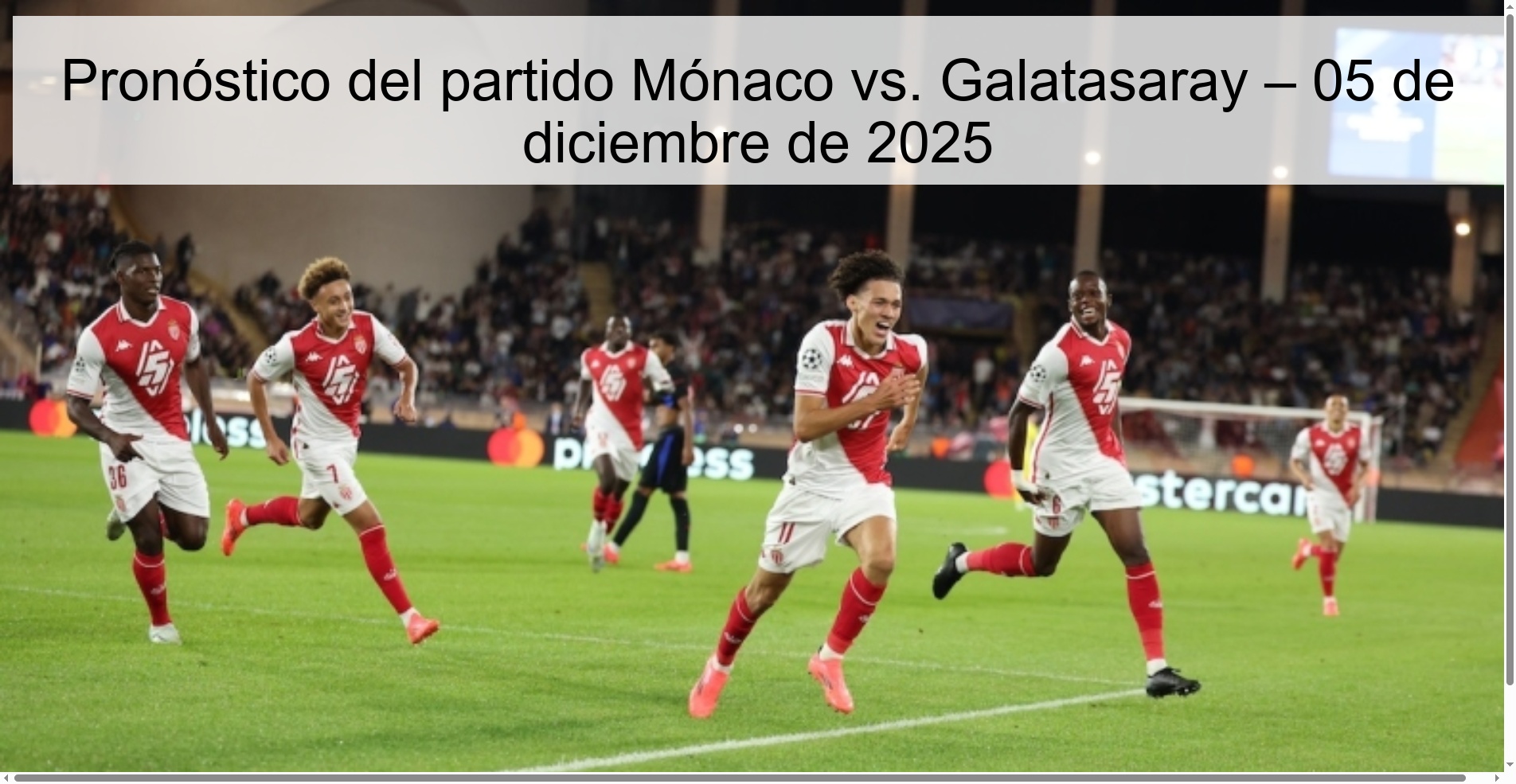 Monaco vs. match prediction Galatasaray – December 5, 2025