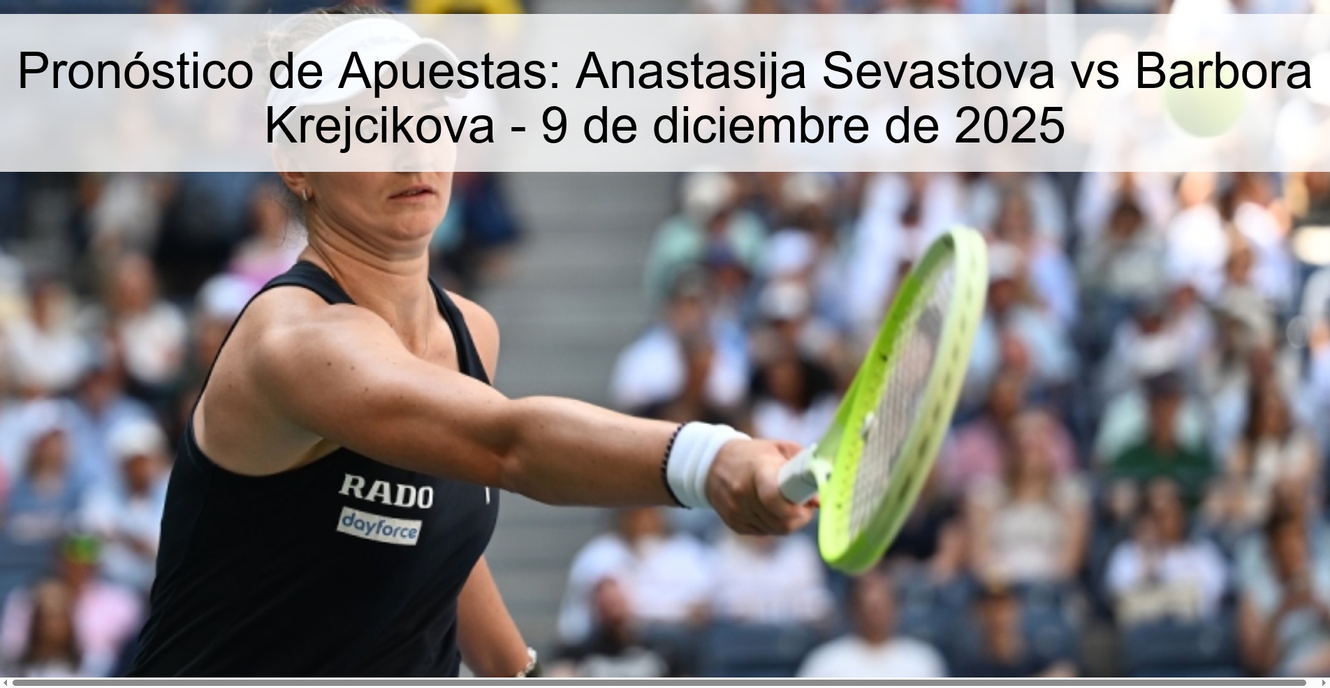 Betting Prediction: Anastasija Sevastova vs Barbora Krejcikova - December 9, 2025