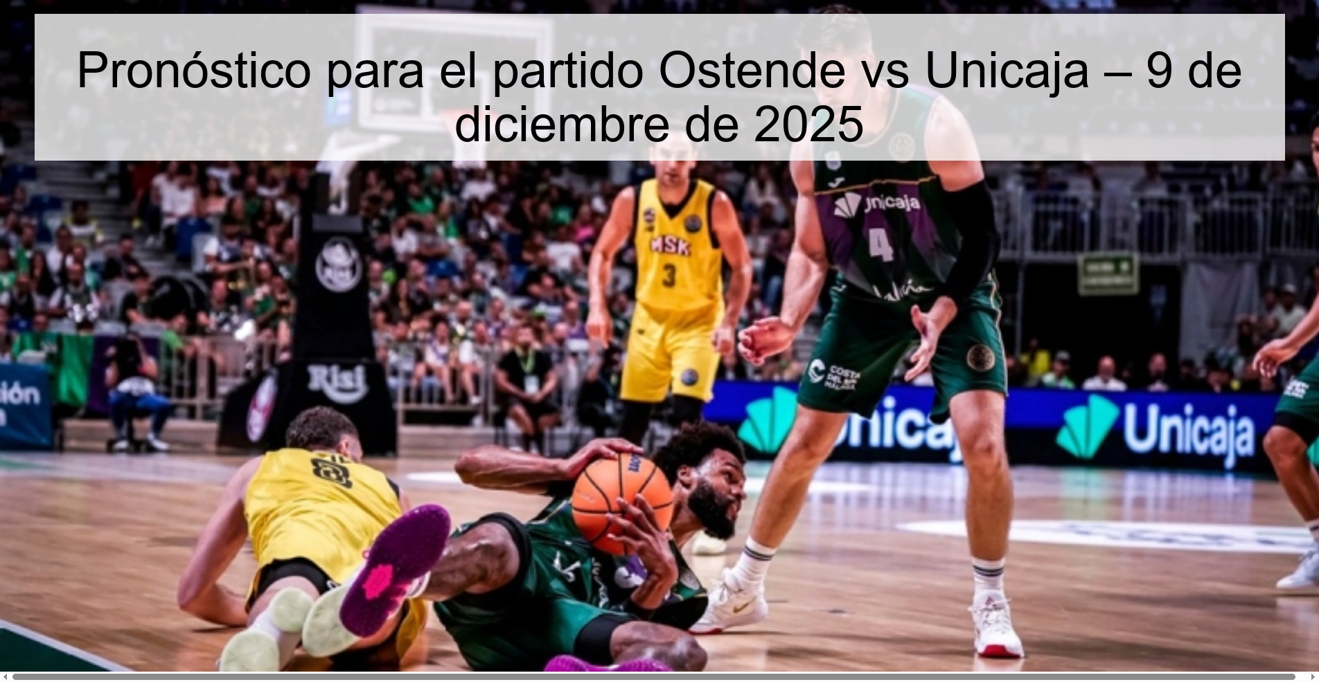 Prediction for the Ostend vs Unicaja match – December 9, 2025