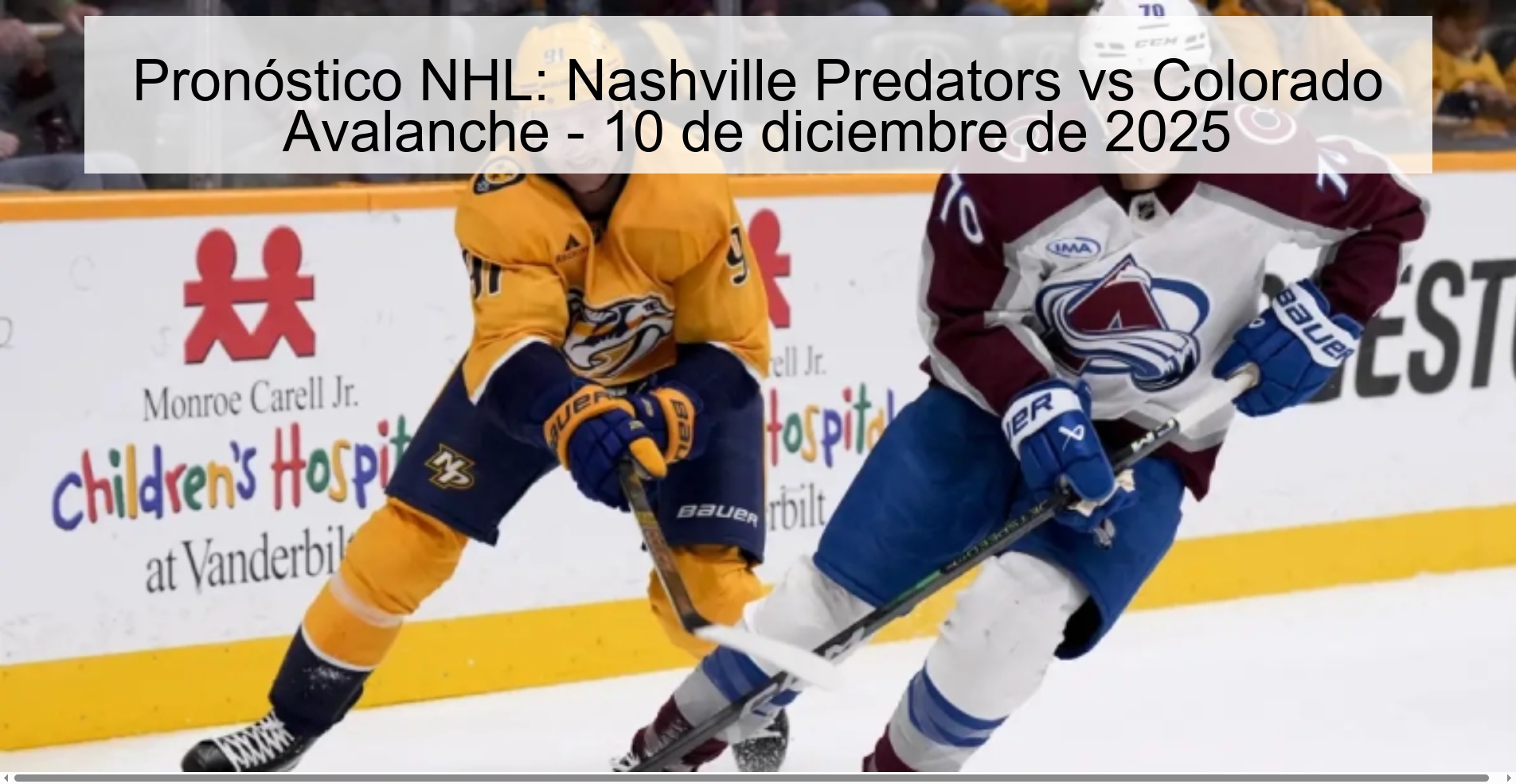 NHL Prediction: Nashville Predators vs Colorado Avalanche – December 10, 2025