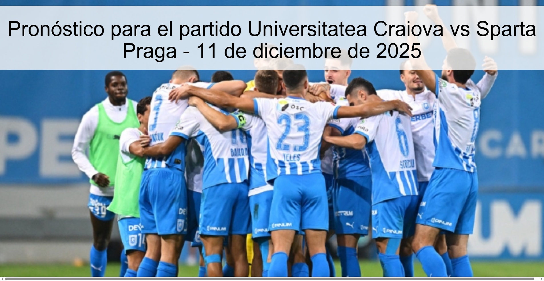 Prediction for the match Universitatea Craiova vs Sparta Prague - December 11, 2025