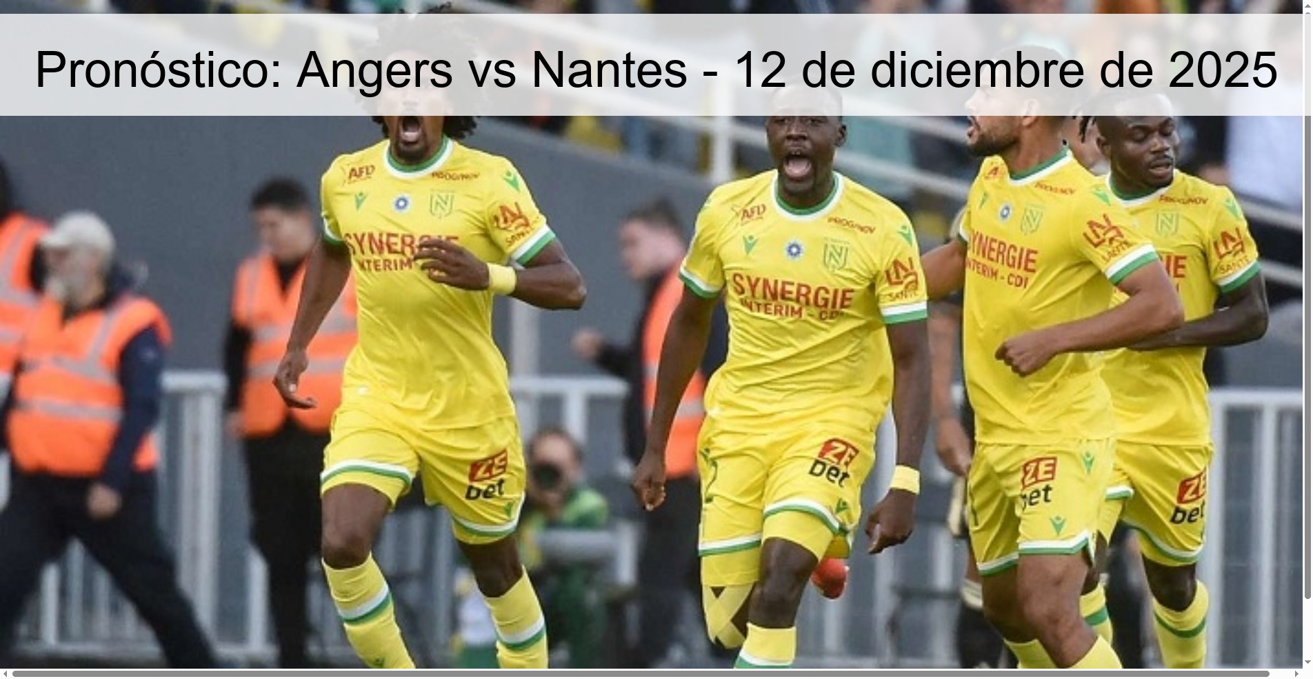 Pronóstico: Angers vs Nantes - 12 de diciembre de 2025 Pronóstico: Angers vs Nantes - 12 de diciembre de 2025