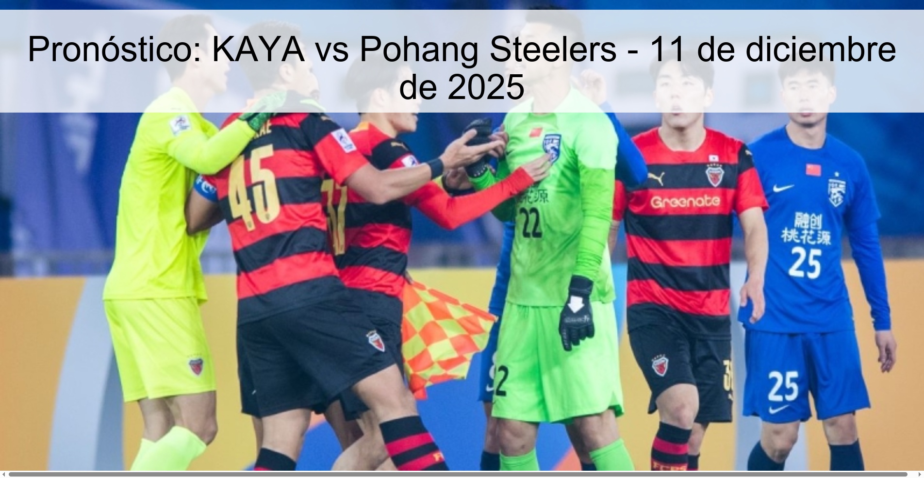 Prediction: KAYA vs Pohang Steelers – December 11, 2025