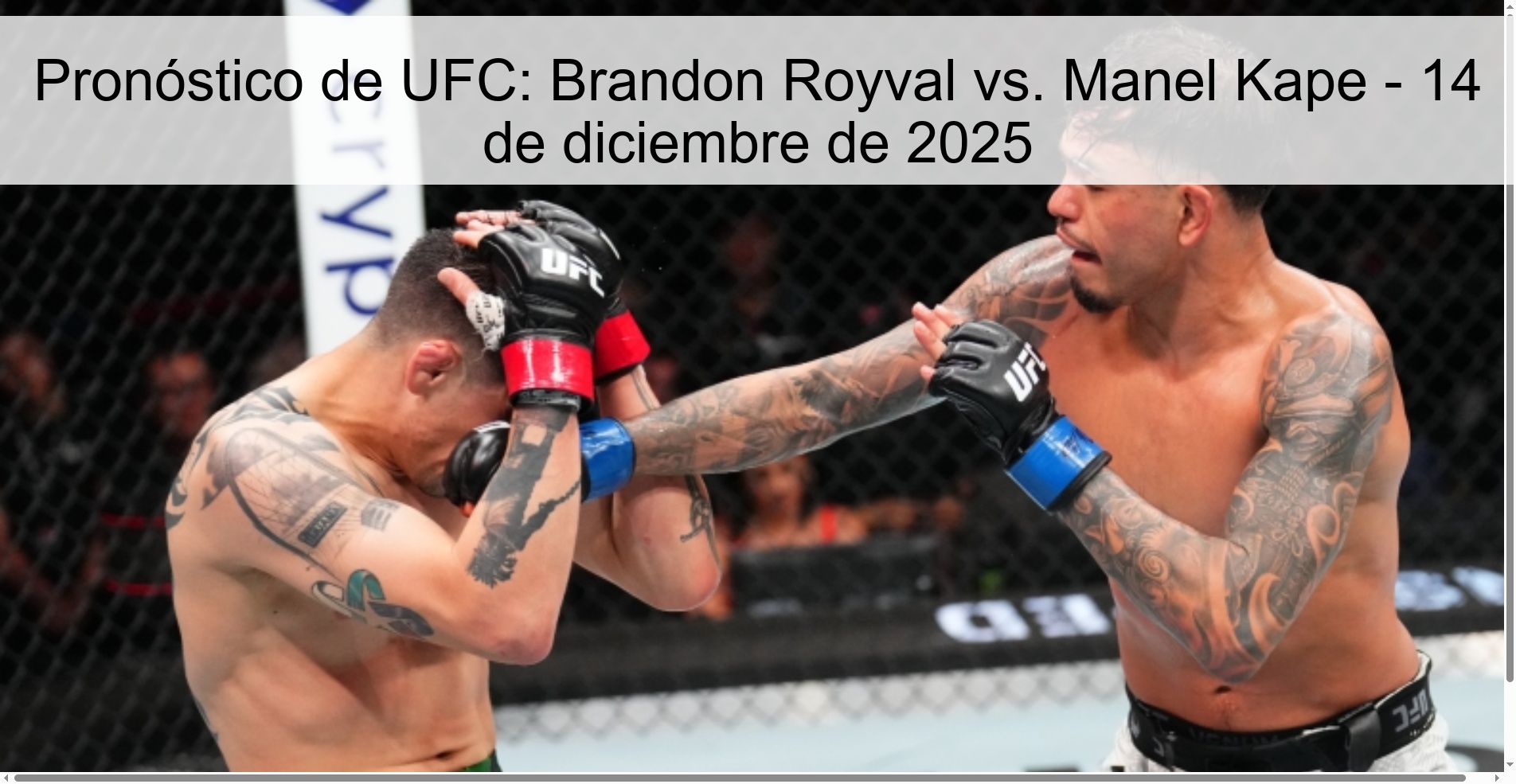 UFC Prediction: Brandon Royval vs. Manel Kape - December 14, 2025