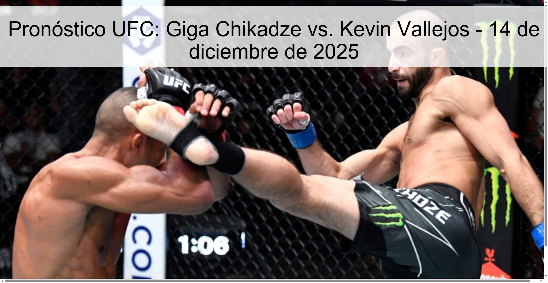 Pronóstico UFC: Giga Chikadze vs. Kevin Vallejos - 14 de diciembre de 2025 Pronóstico UFC: Giga Chikadze vs. Kevin Vallejos - 14 de diciembre de 2025