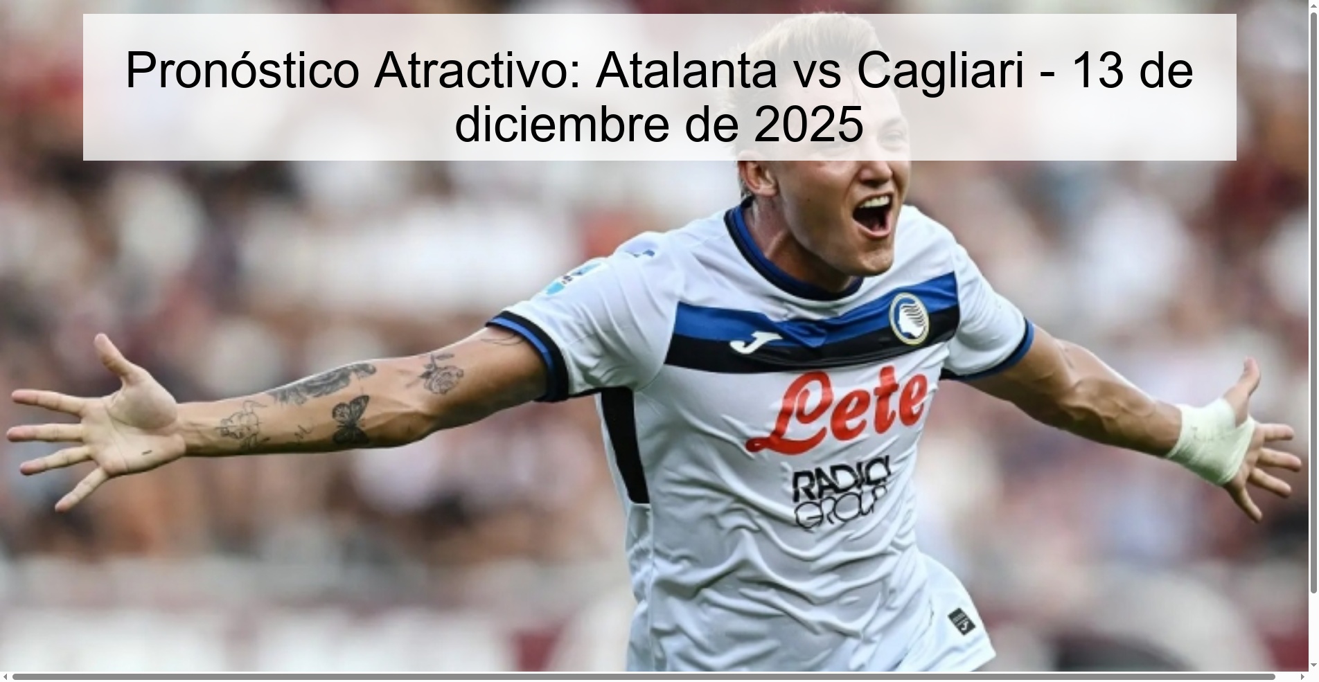 Attractive Prediction: Atalanta vs Cagliari - December 13, 2025