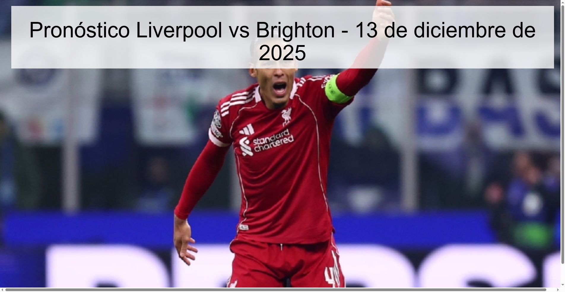 Liverpool vs Brighton Prediction – December 13, 2025