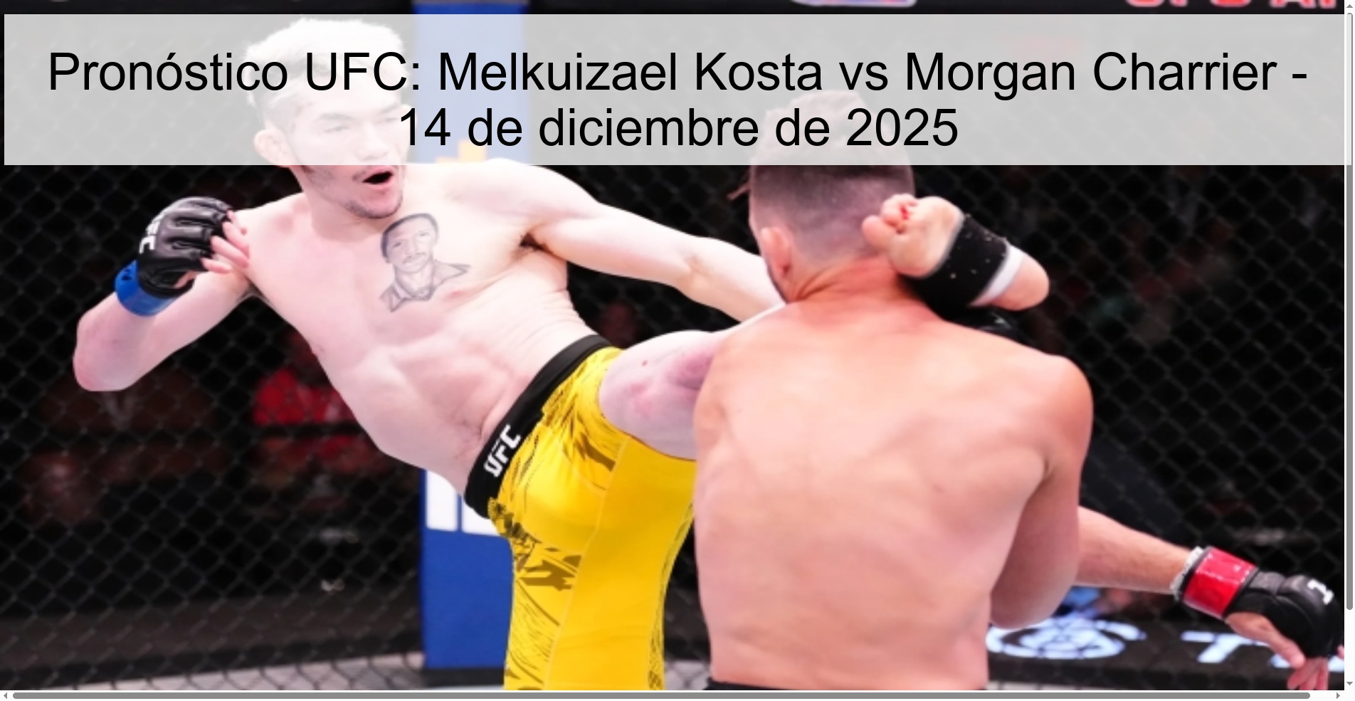 UFC Prediction: Melkuizael Kosta vs Morgan Charrier - December 14, 2025