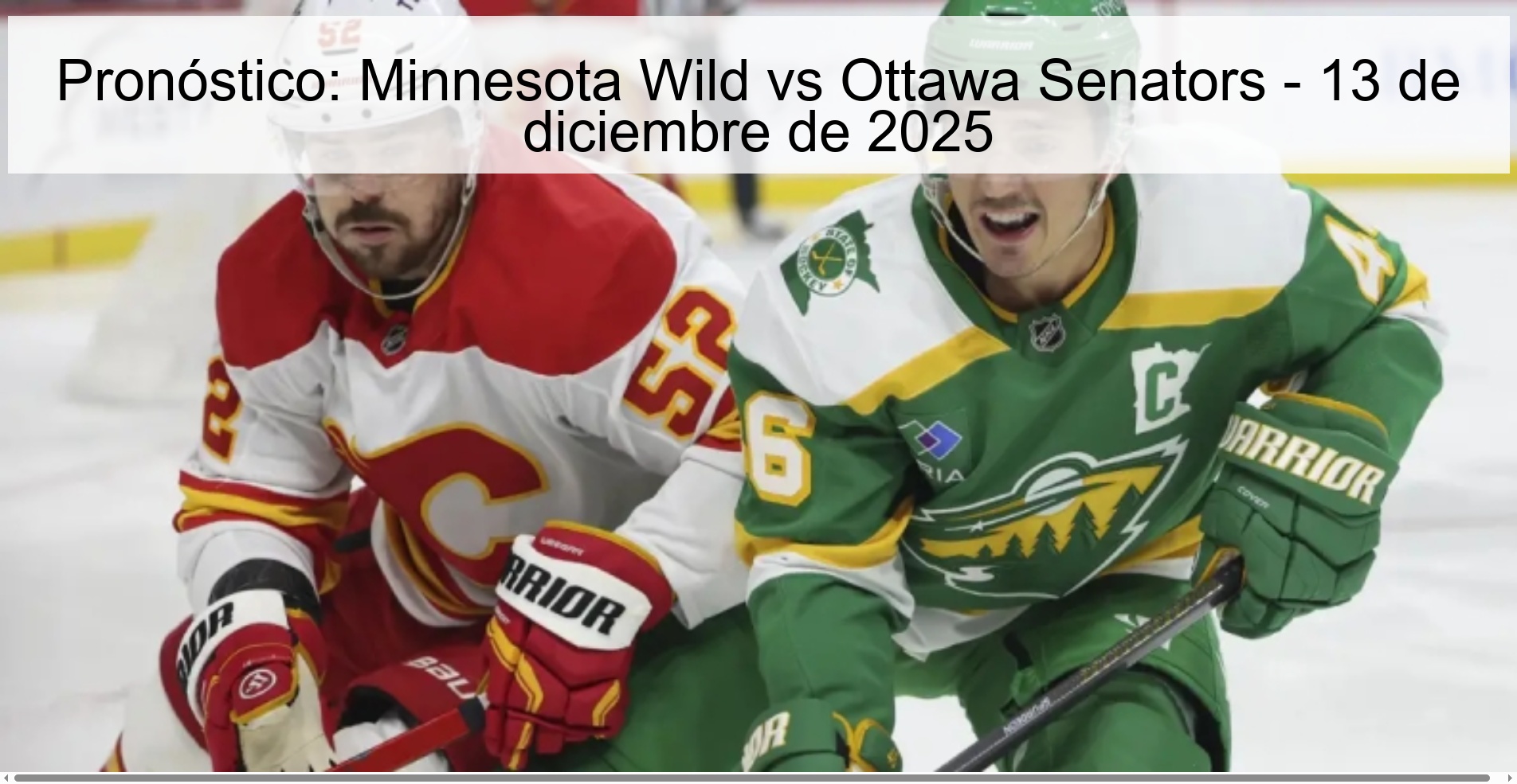 Pronóstico: Minnesota Wild vs Ottawa Senators - 13 de diciembre de 2025