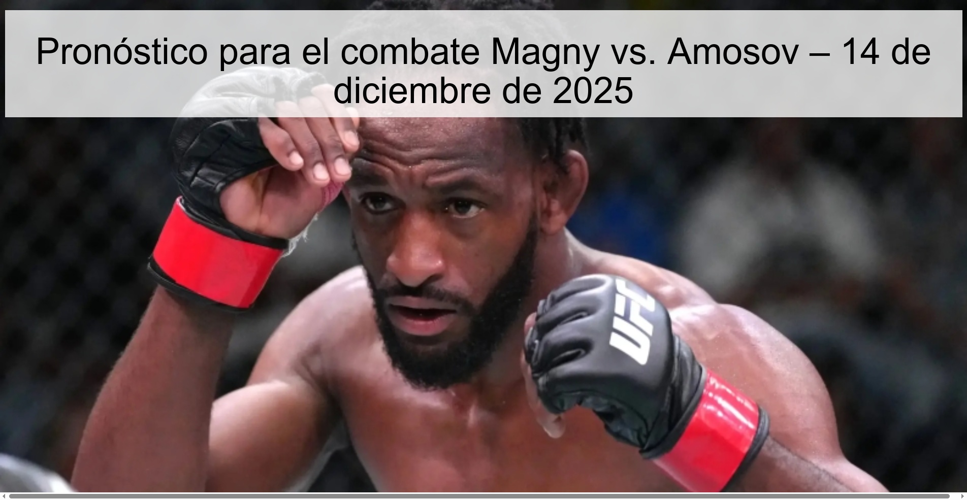 Prediction for the fight Magny vs. Amosov – December 14, 2025