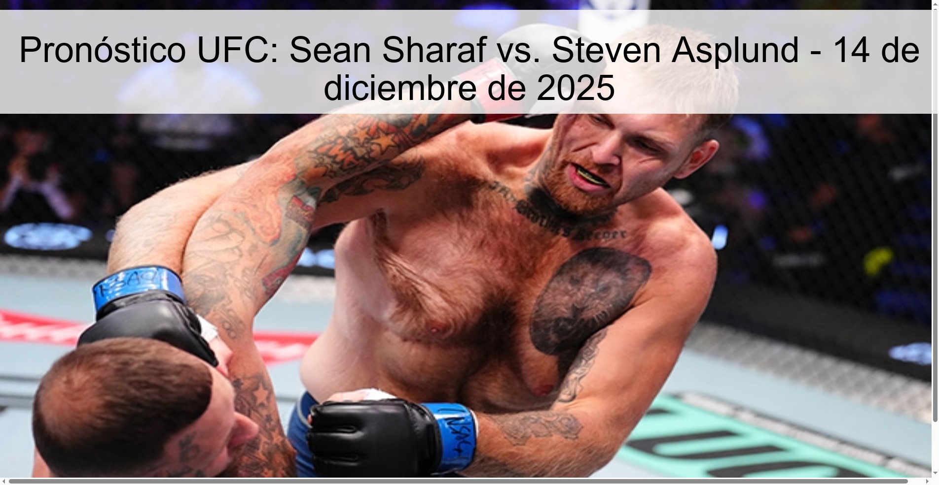 UFC Prediction: Sean Sharaf vs. Steven Asplund – December 14, 2025