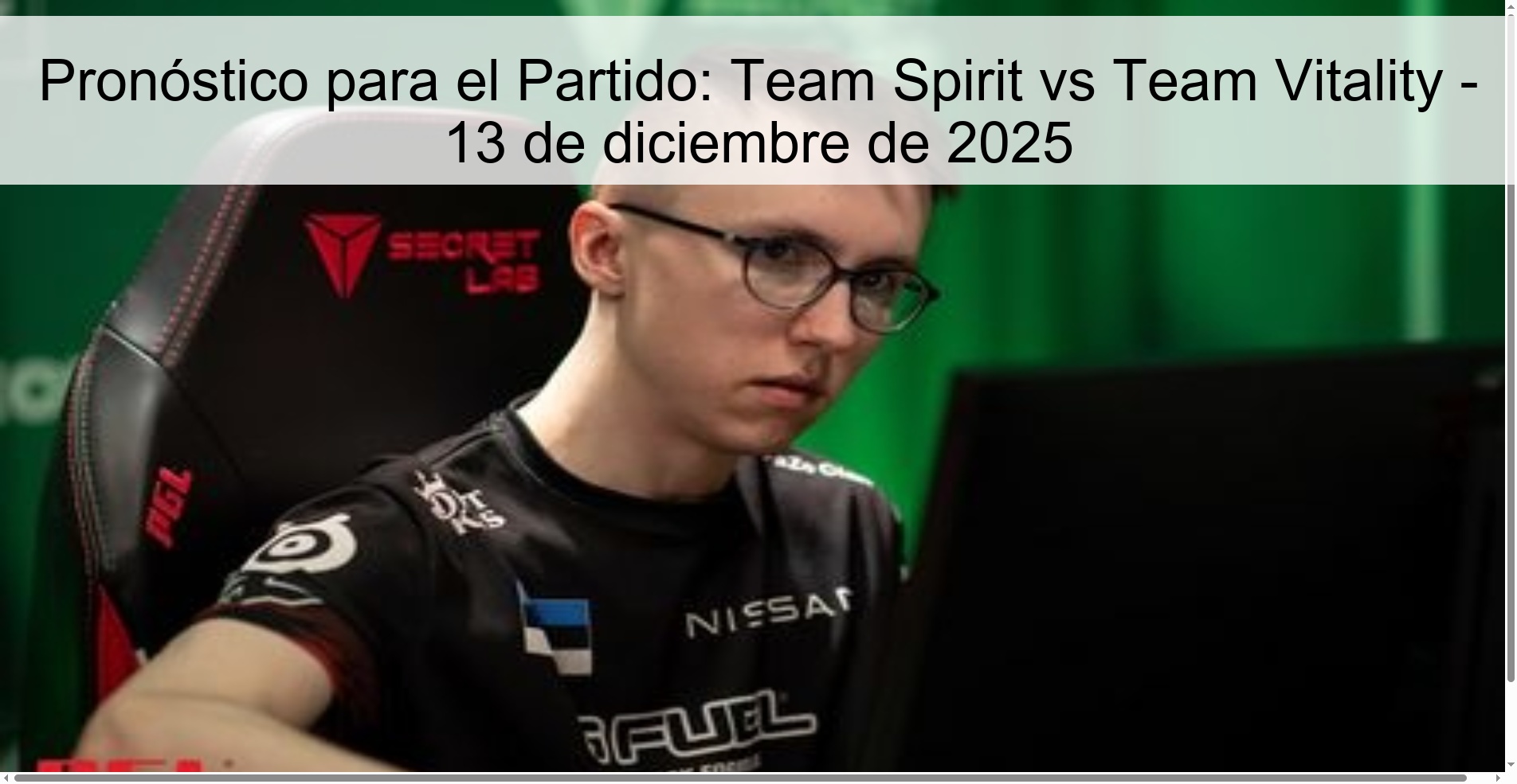 Pronóstico para el Partido: Team Spirit vs Team Vitality - 13 de diciembre de 2025 Pronóstico para el Partido: Team Spirit vs Team Vitality - 13 de diciembre de 2025