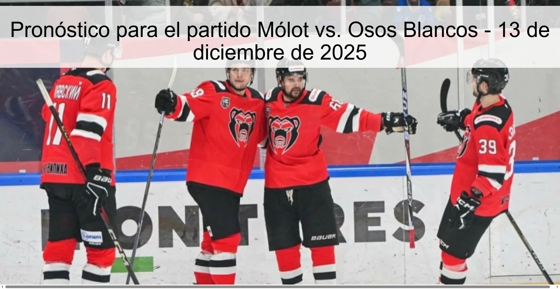 Prediction for the match Molot vs. White Bears - December 13, 2025