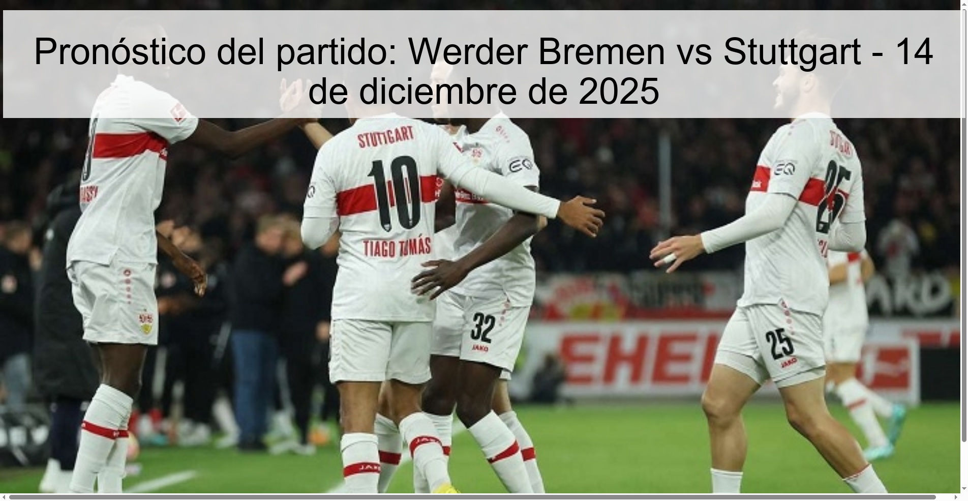 Match Prediction: Werder Bremen vs Stuttgart – December 14, 2025