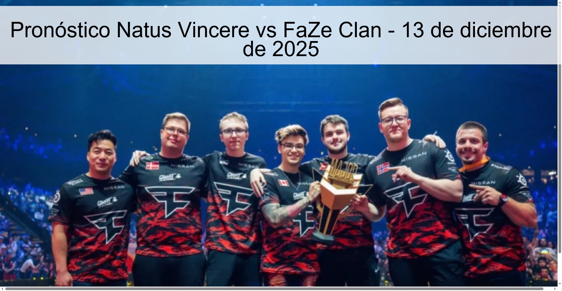Natus Vincere vs FaZe Clan Prediction – December 13, 2025