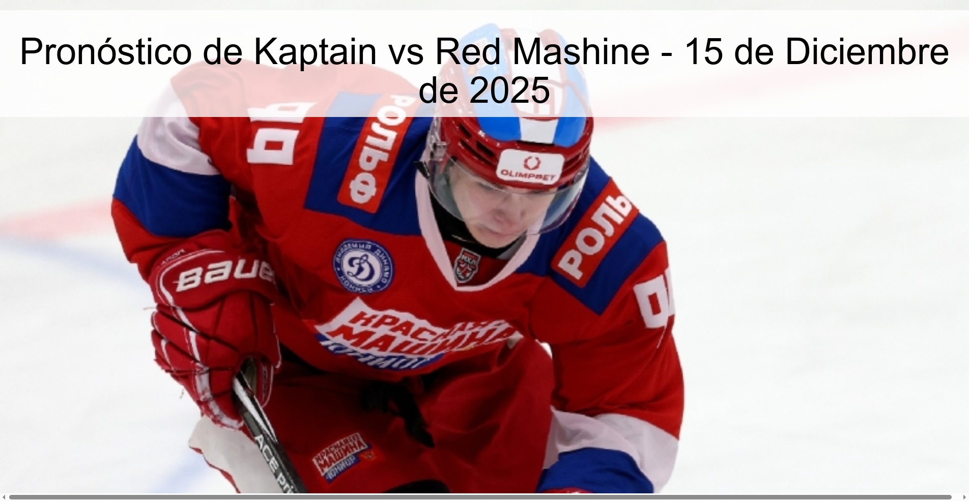 Pronóstico de Kaptain vs Red Mashine - 15 de Diciembre de 2025 Pronóstico de Kaptain vs Red Mashine - 15 de Diciembre de 2025