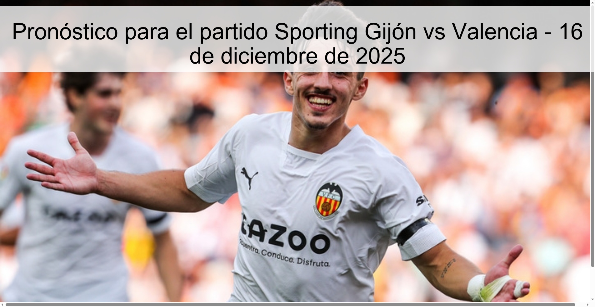 Prediction for the match Sporting Gijón vs Valencia - December 16, 2025